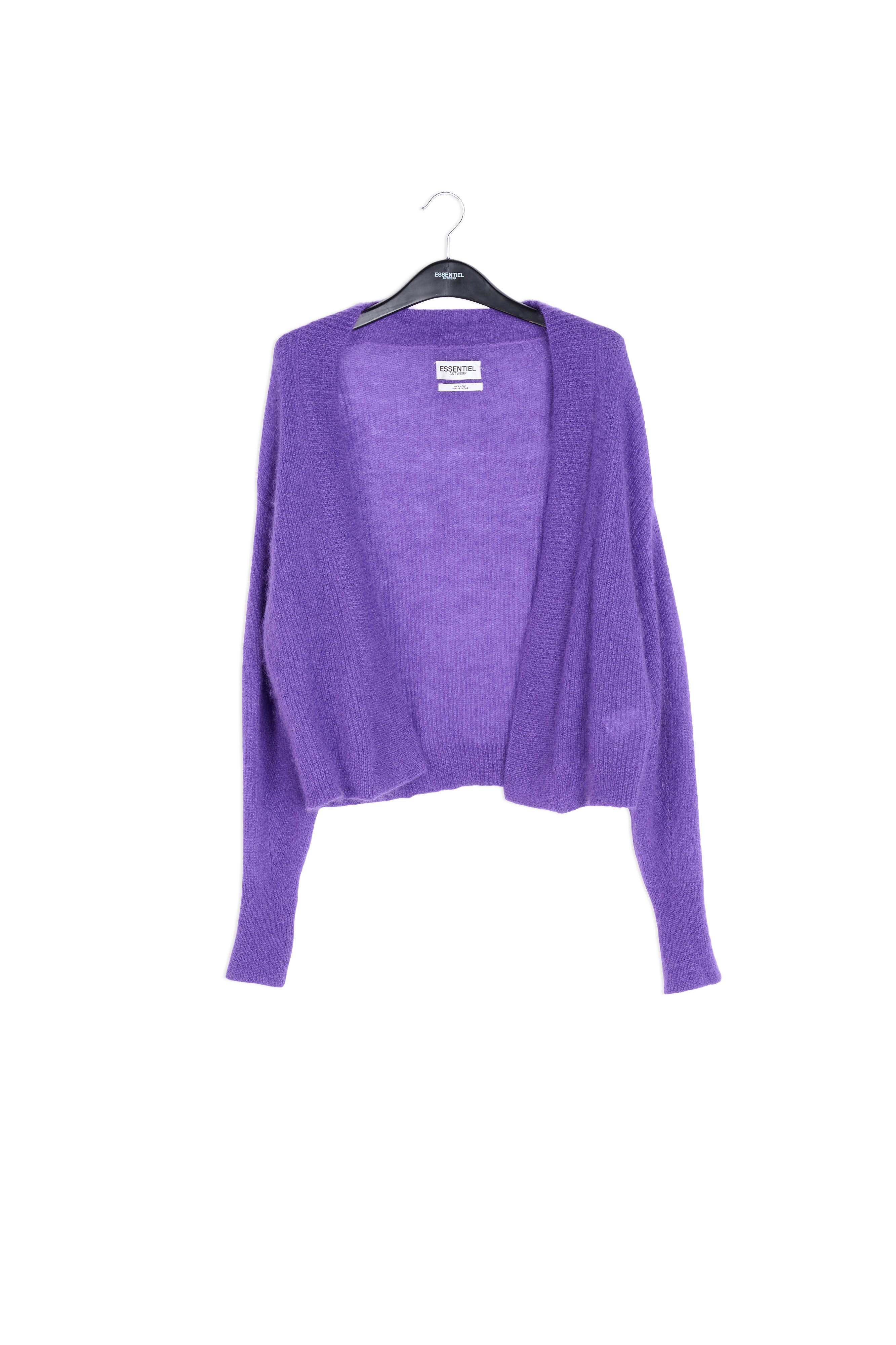 Purple light knitted open cardigan RE—SSENTIEL | Essentiel second hand