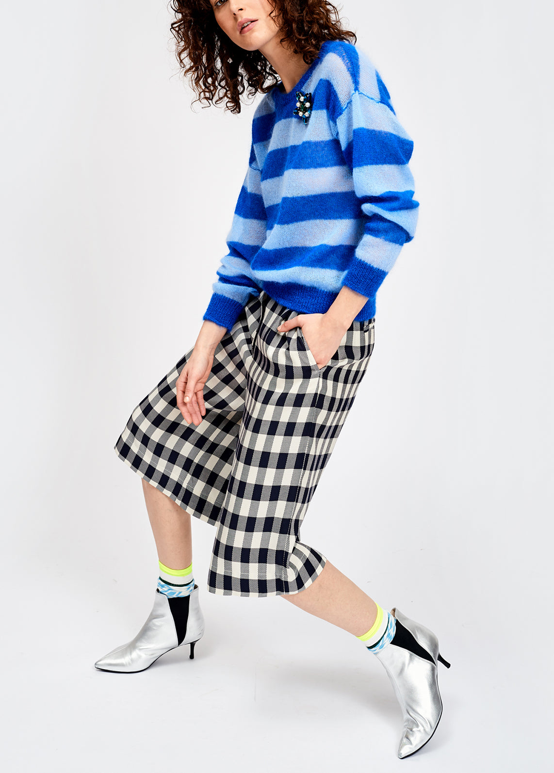 Blue striped light knit sweater RE—SSENTIEL | Essentiel second hand