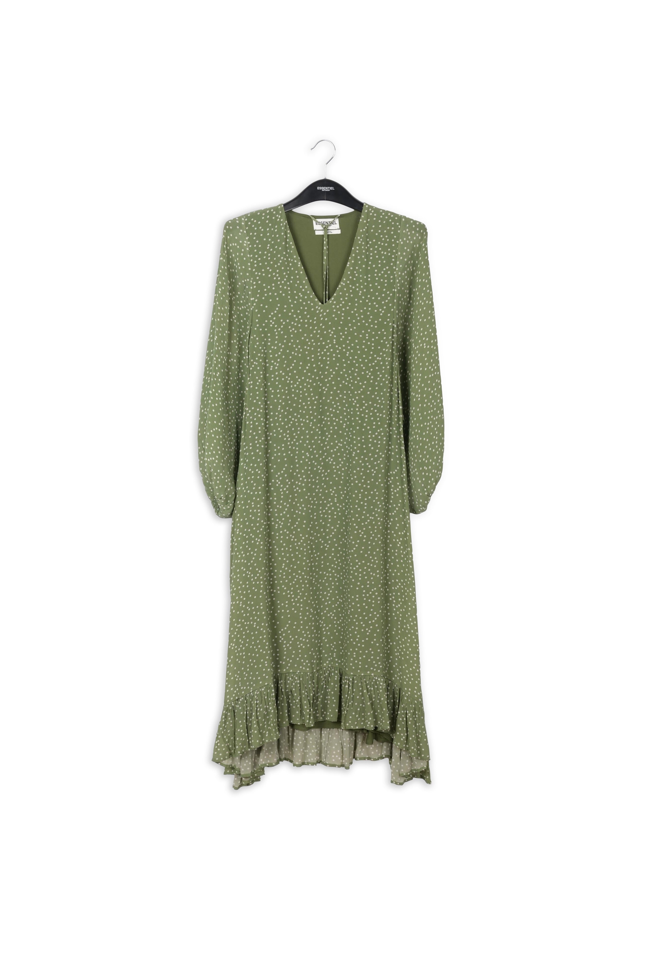 Green polka dot midi dress RE—SSENTIEL | Essentiel second hand