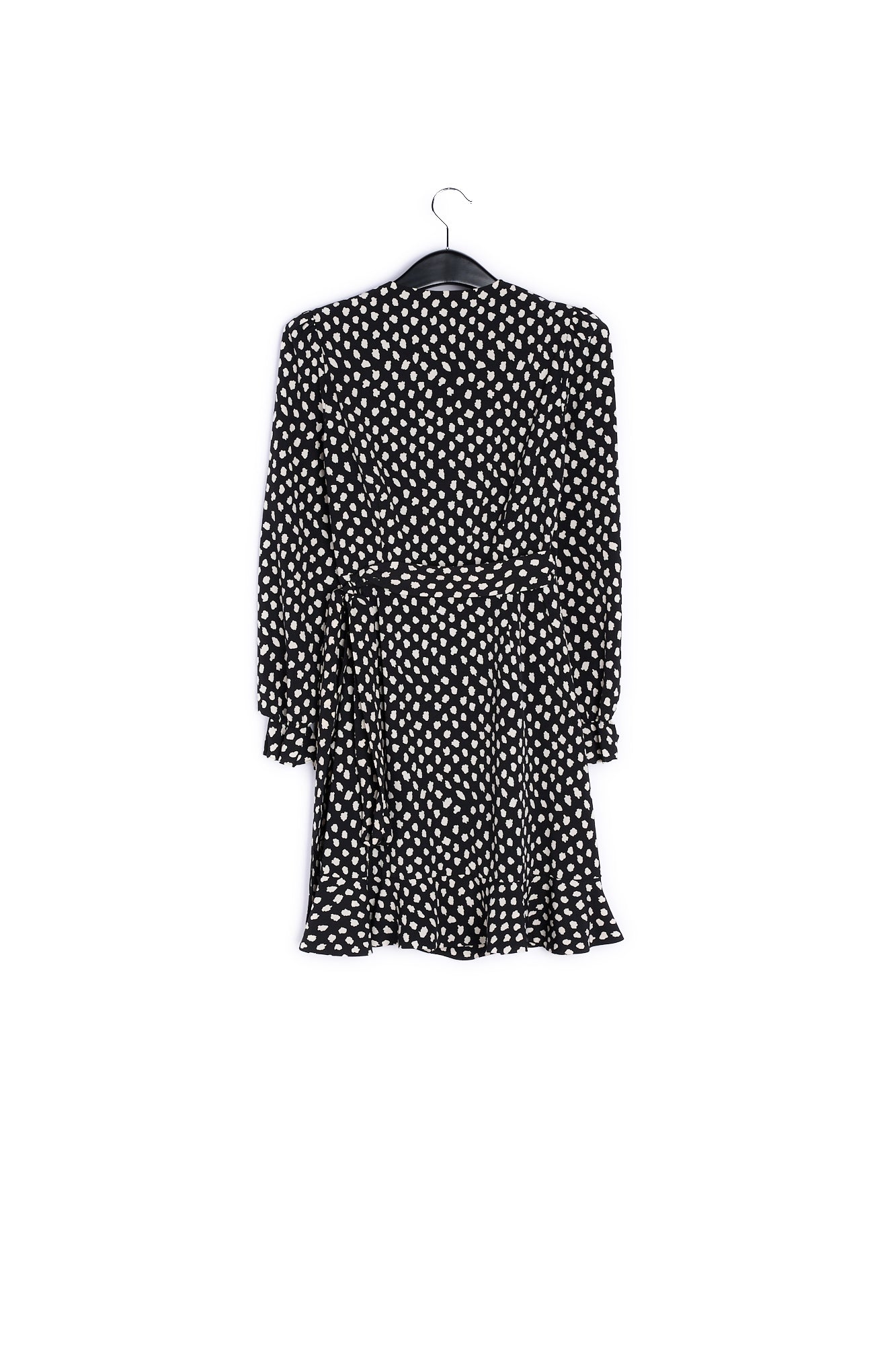 Mini robe cache-cœur noire à pois RE—SSENTIEL | Essentiel second hand