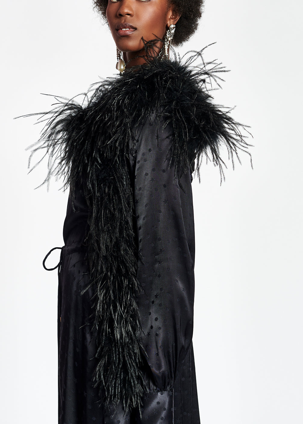 Robe midi noire en jacquard RE—SSENTIEL | Essentiel second hand