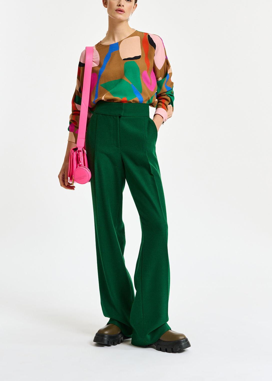 Camel graphic-print top RE—SSENTIEL | Essentiel second hand