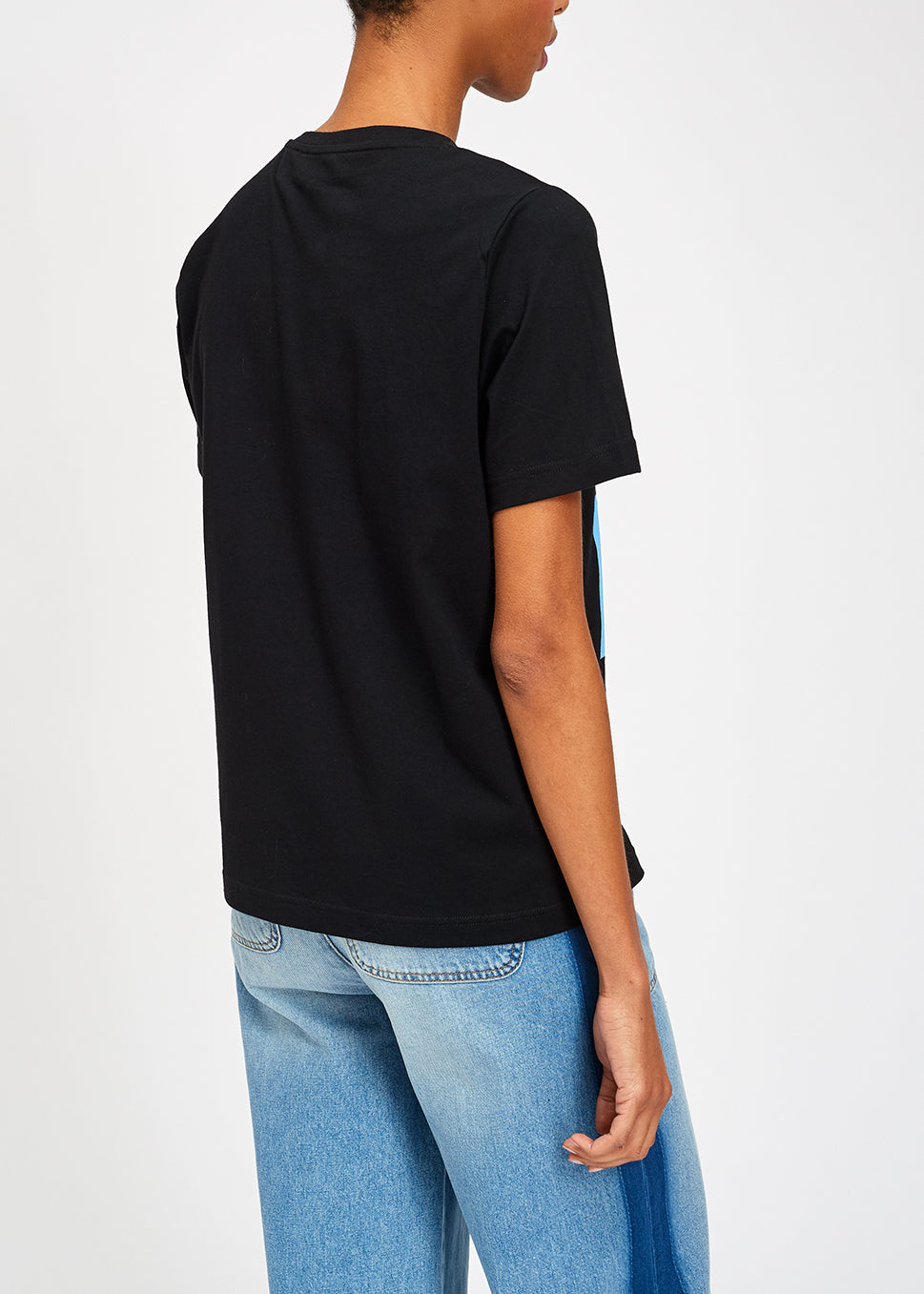 Black cotton t-shirt with blue free mind print RE—SSENTIEL | Essentiel second hand