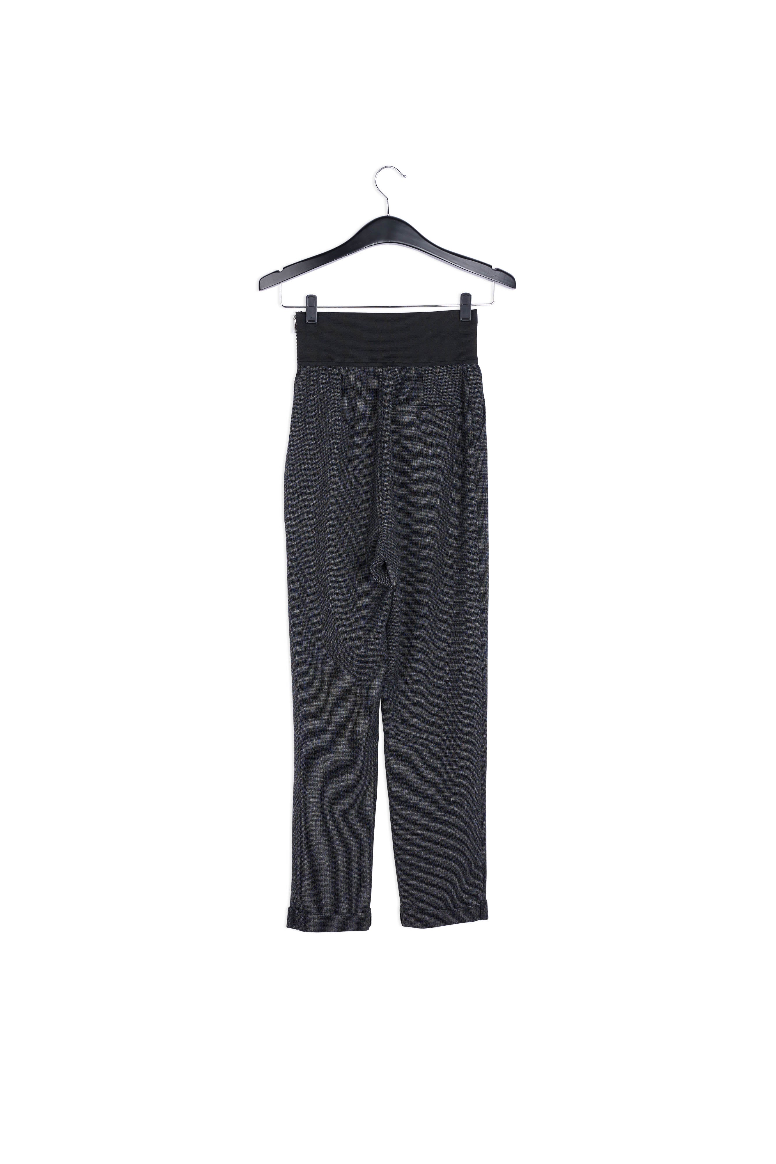 High-waisted black and white tapered pants RE—SSENTIEL | Essentiel second hand