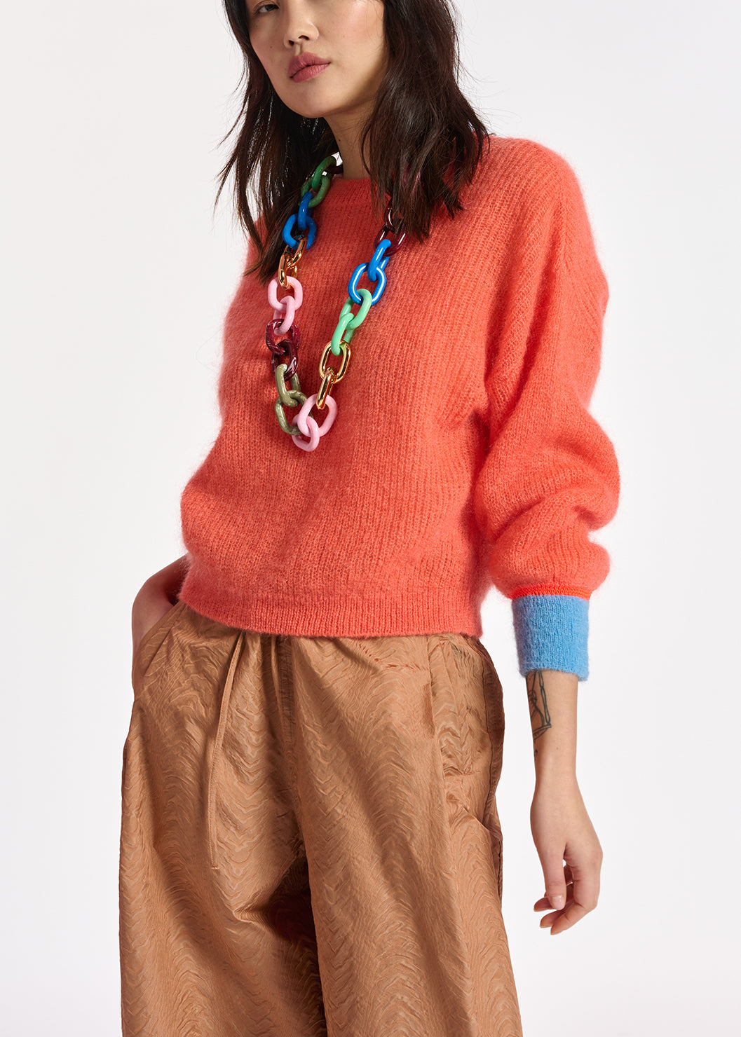 Orange mohair-blend knit RE—SSENTIEL | Essentiel second hand