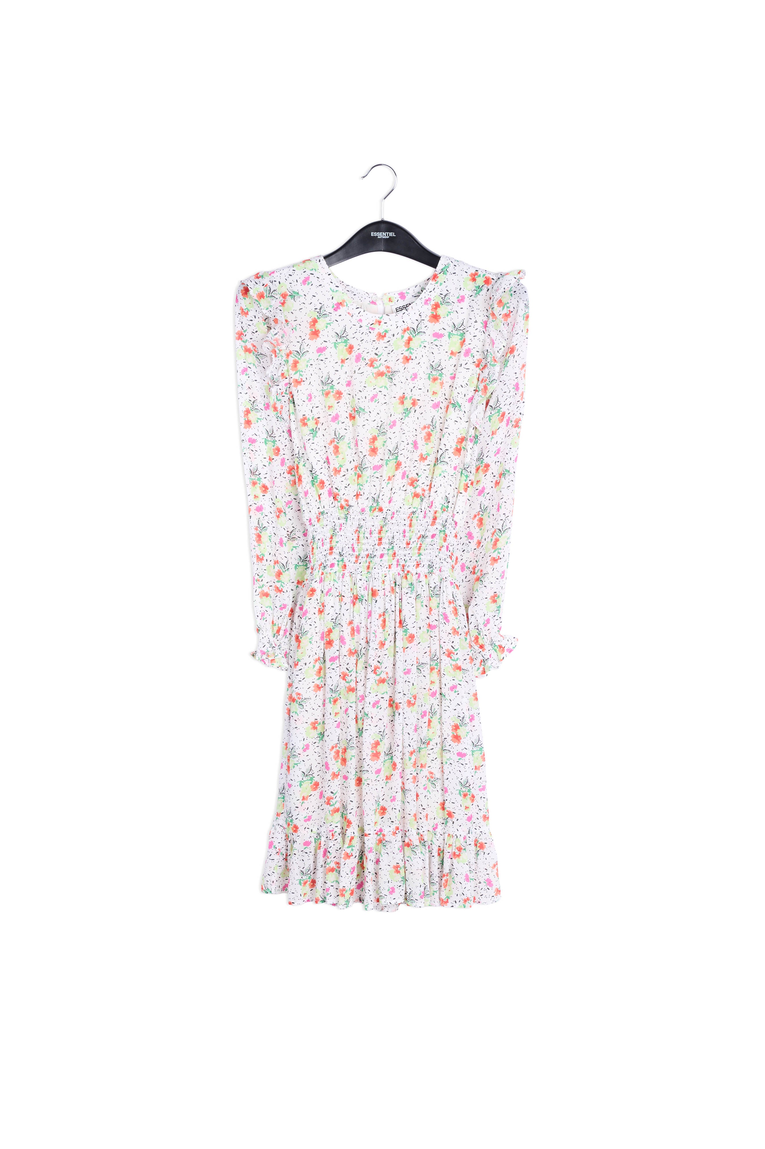 Off-white floral print midi dress RE—SSENTIEL | Essentiel second hand