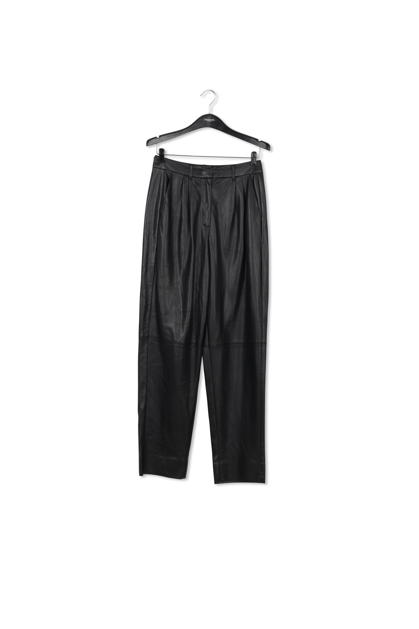 Black faux leather baggy-fit pants RE—SSENTIEL | Essentiel second hand