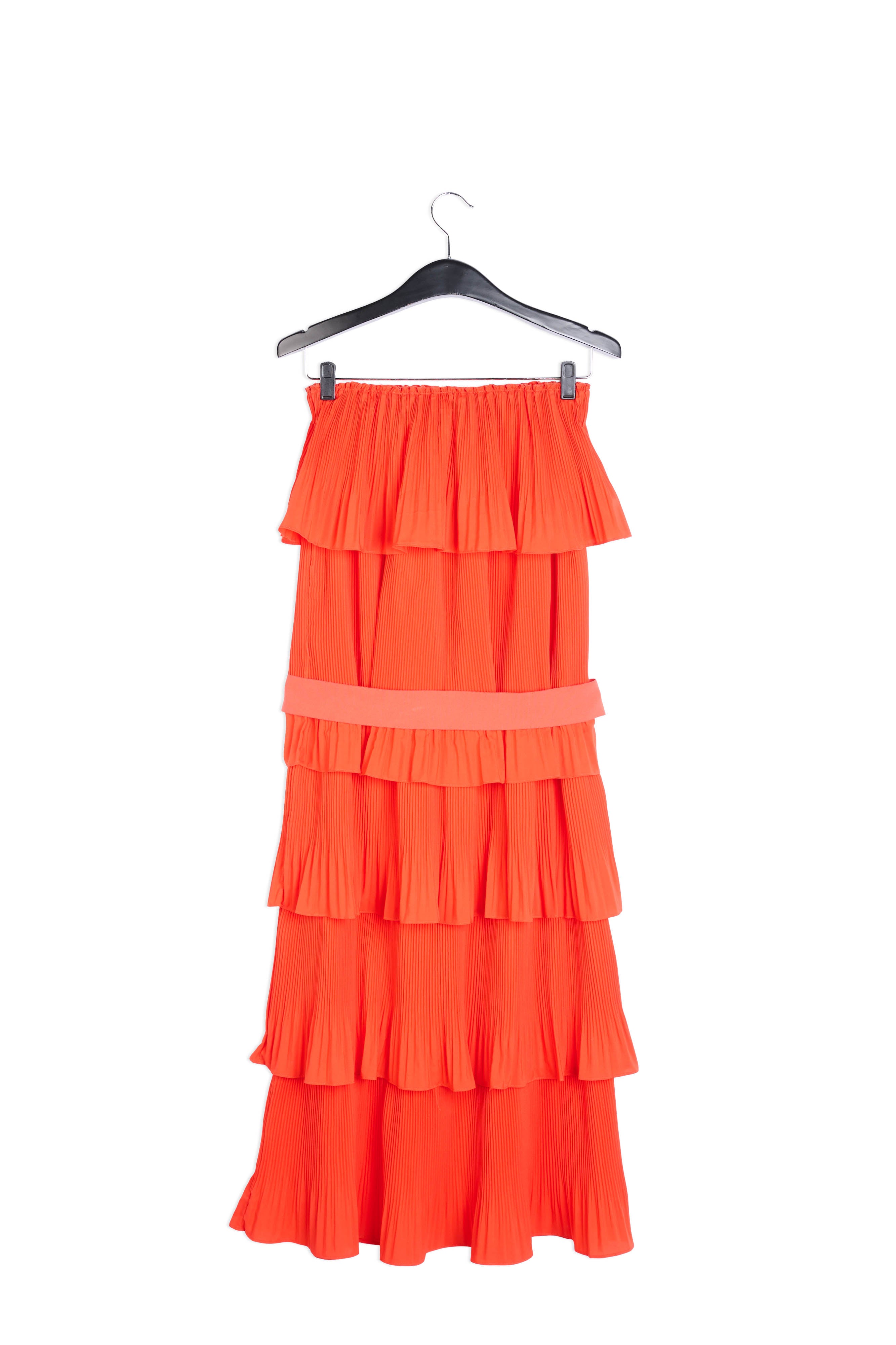 Orange tiered strapless dress RE—SSENTIEL | Essentiel second hand