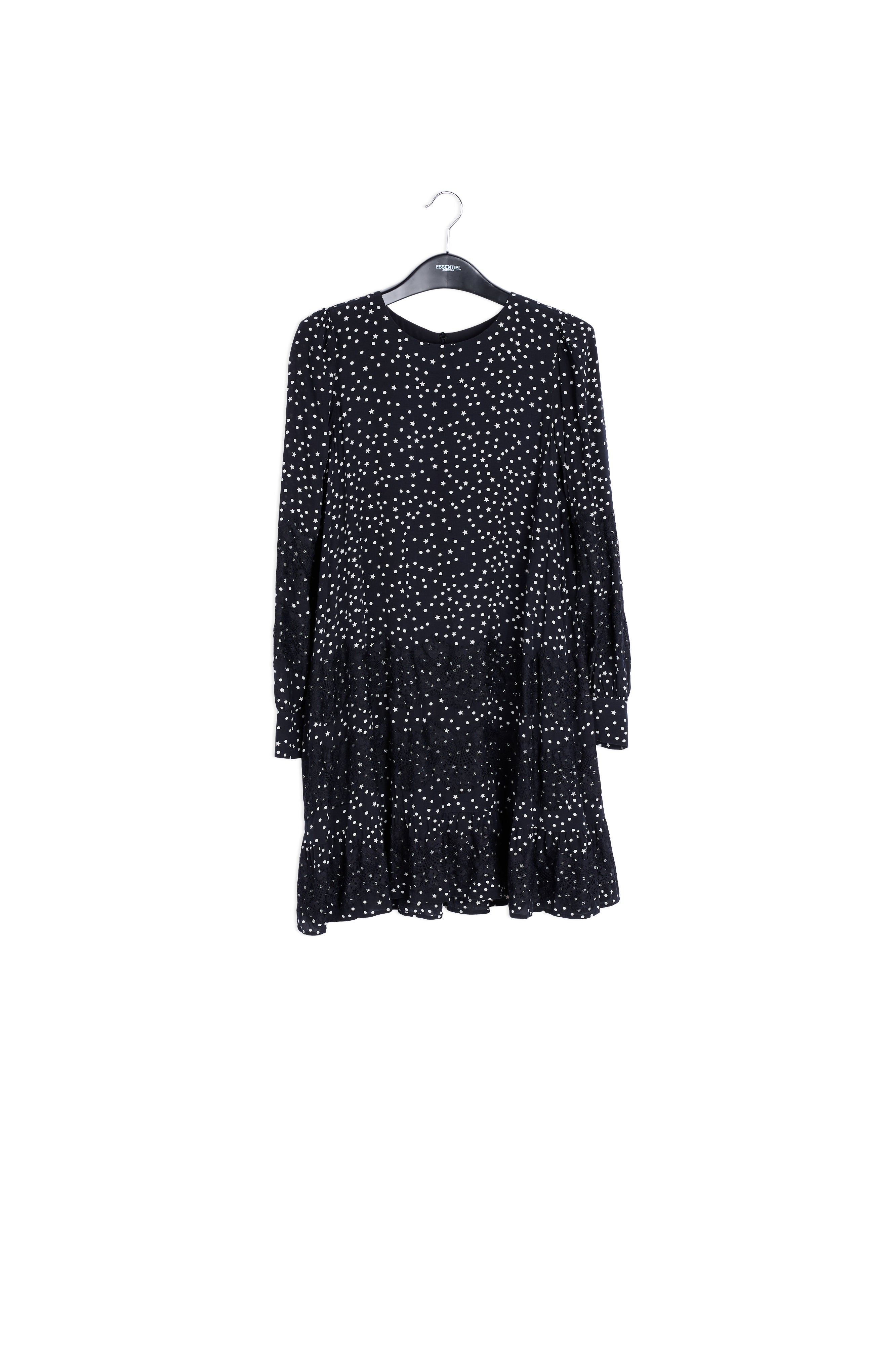 Zwarte mini-jurk met kant RE—SSENTIEL | Essentiel second hand