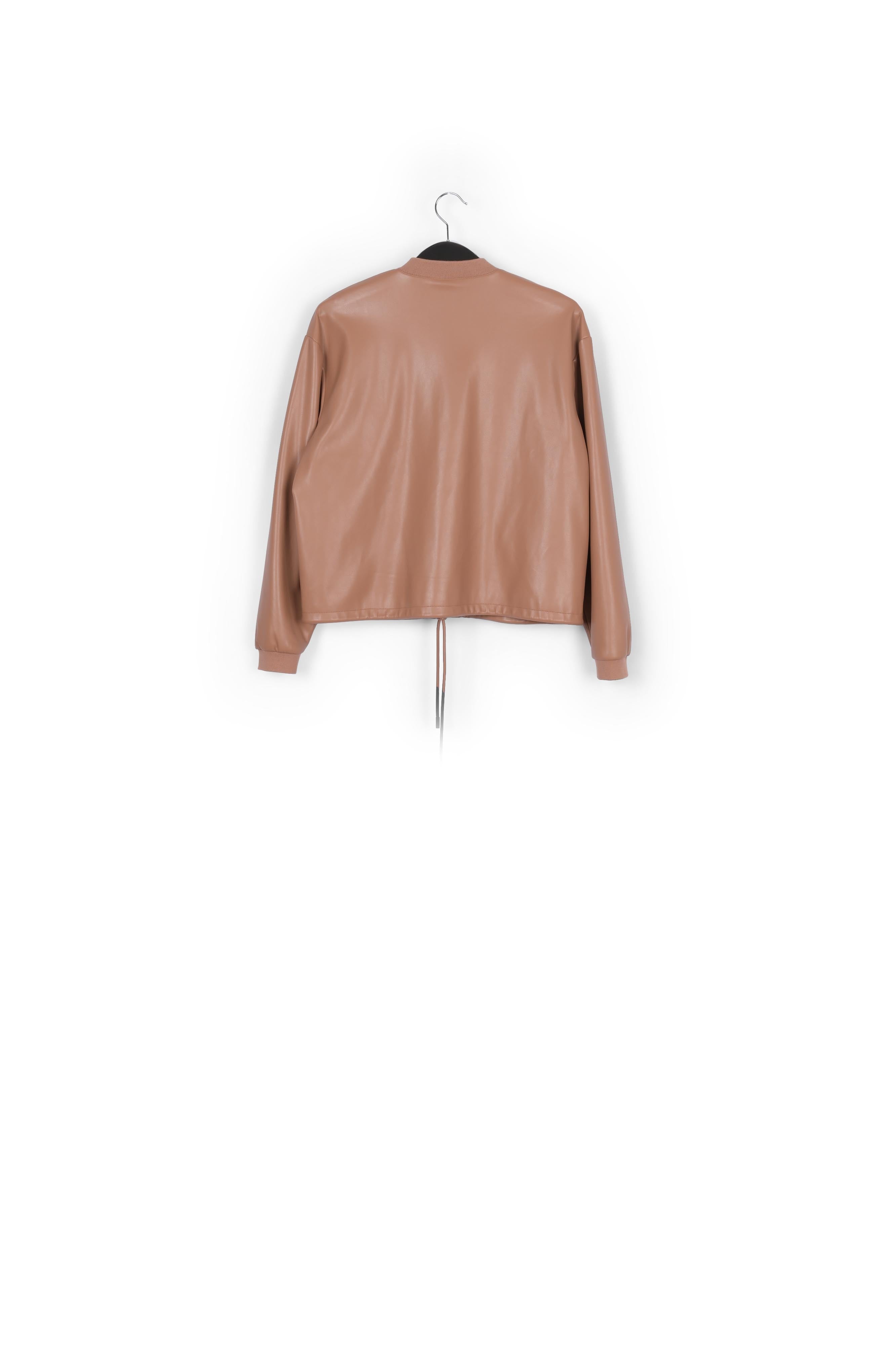 Brown faux leather bomber jacket RE—SSENTIEL | Essentiel second hand