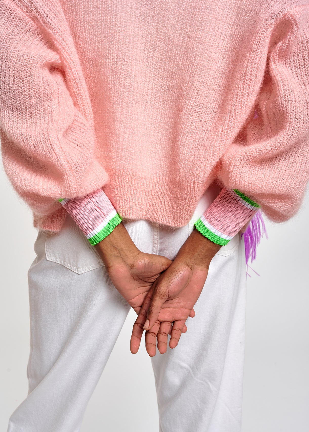 Light pink kid mohair cardigan RE—SSENTIEL | Essentiel second hand