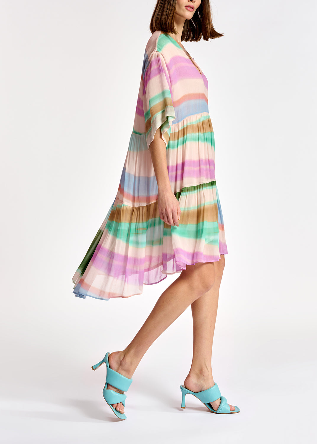 Kleurrijke mini-jurk met volants RE—SSENTIEL | Essentiel second hand