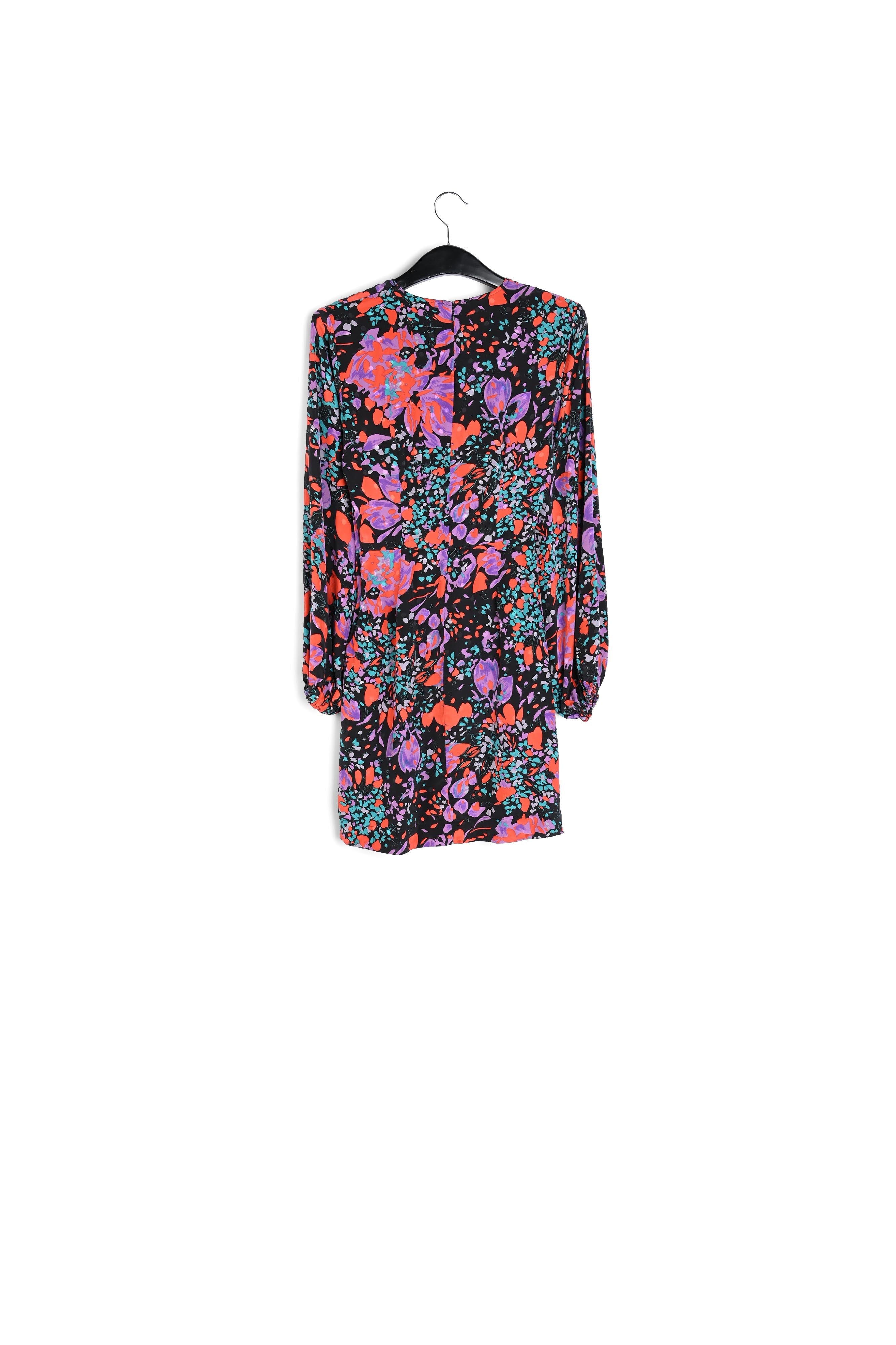 Zwarte mini-jurk van zijden jacquard RE—SSENTIEL | Essentiel second hand