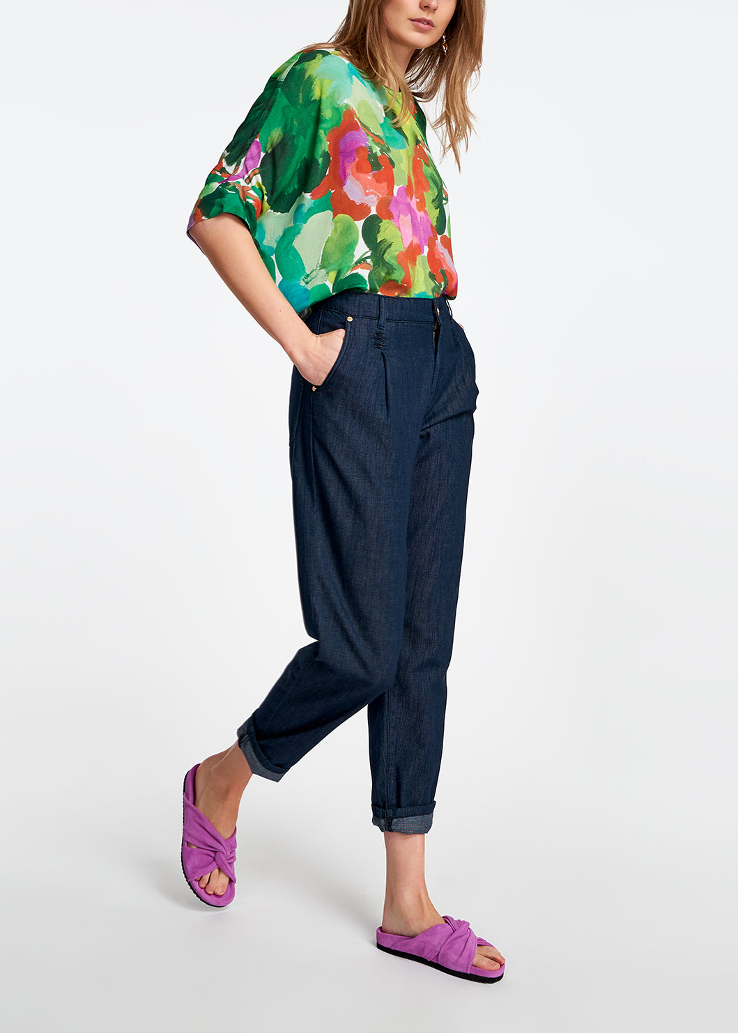 Dark blue loose-fit denim pants RE—SSENTIEL | Essentiel second hand