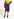 Fuchsia and turquoise v-panel knitted sweater Faume - seconde main