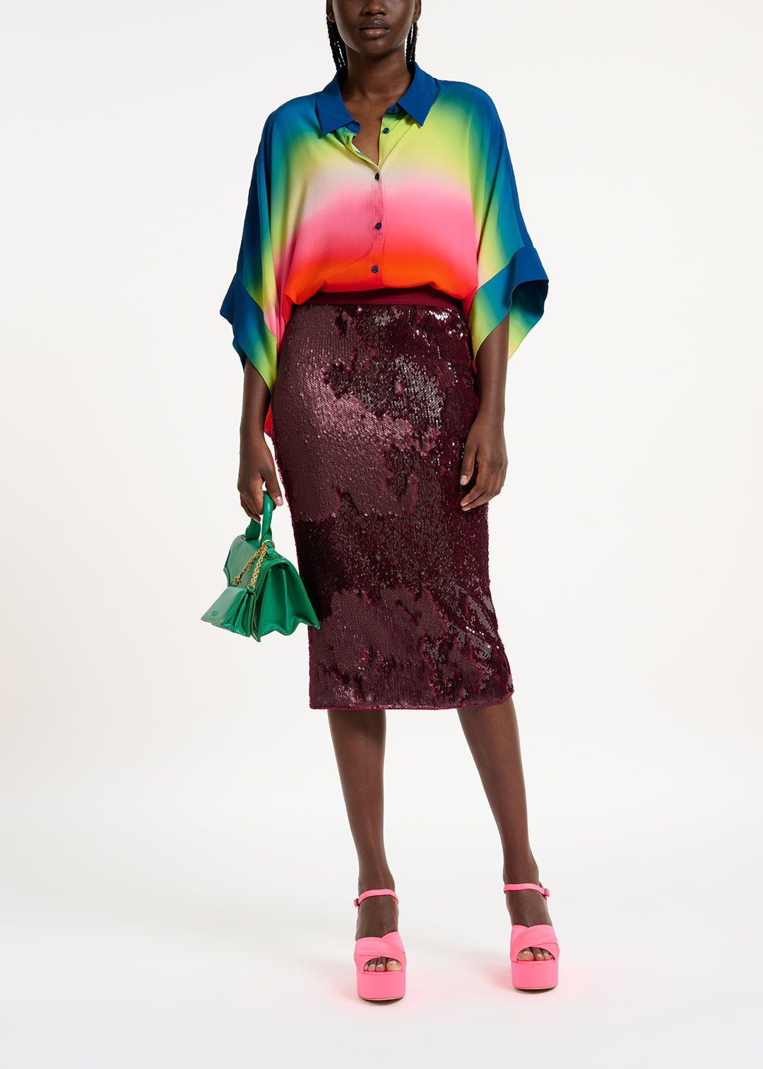 Oversized hemd met kleurverloop RE—SSENTIEL | Essentiel second hand