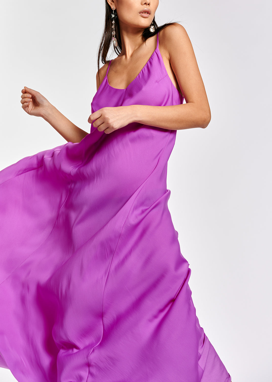 Lilac maxi-length slip dress RE—SSENTIEL | Essentiel second hand