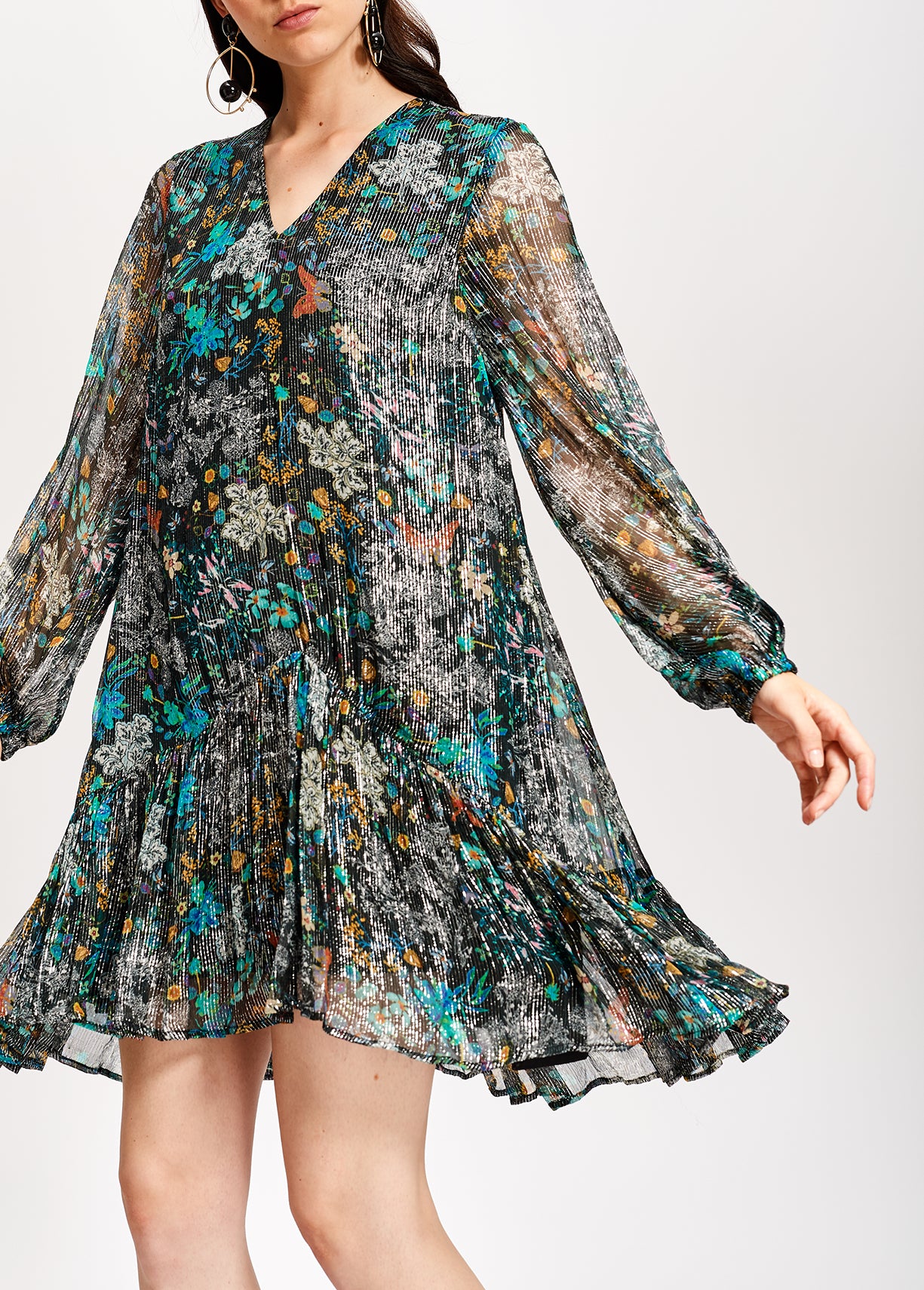 Mini robe à imprimé botanique foncé RE—SSENTIEL | Essentiel second hand