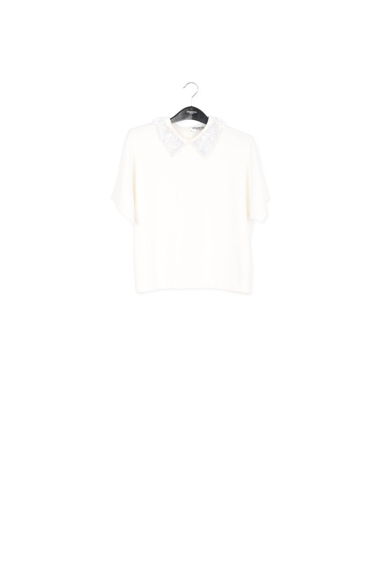 Off-white top with sequin-embellished collar RE—SSENTIEL | Essentiel second hand