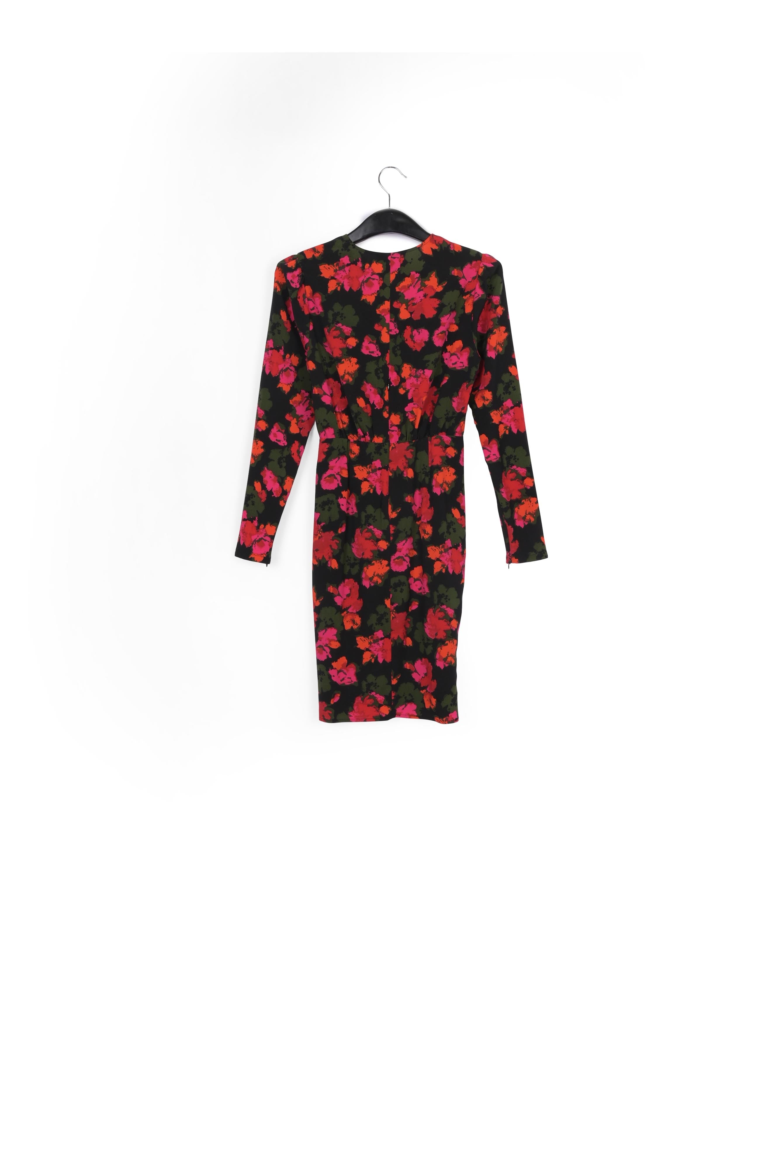 Black and blue wrap effect midi dress RE—SSENTIEL | Essentiel second hand