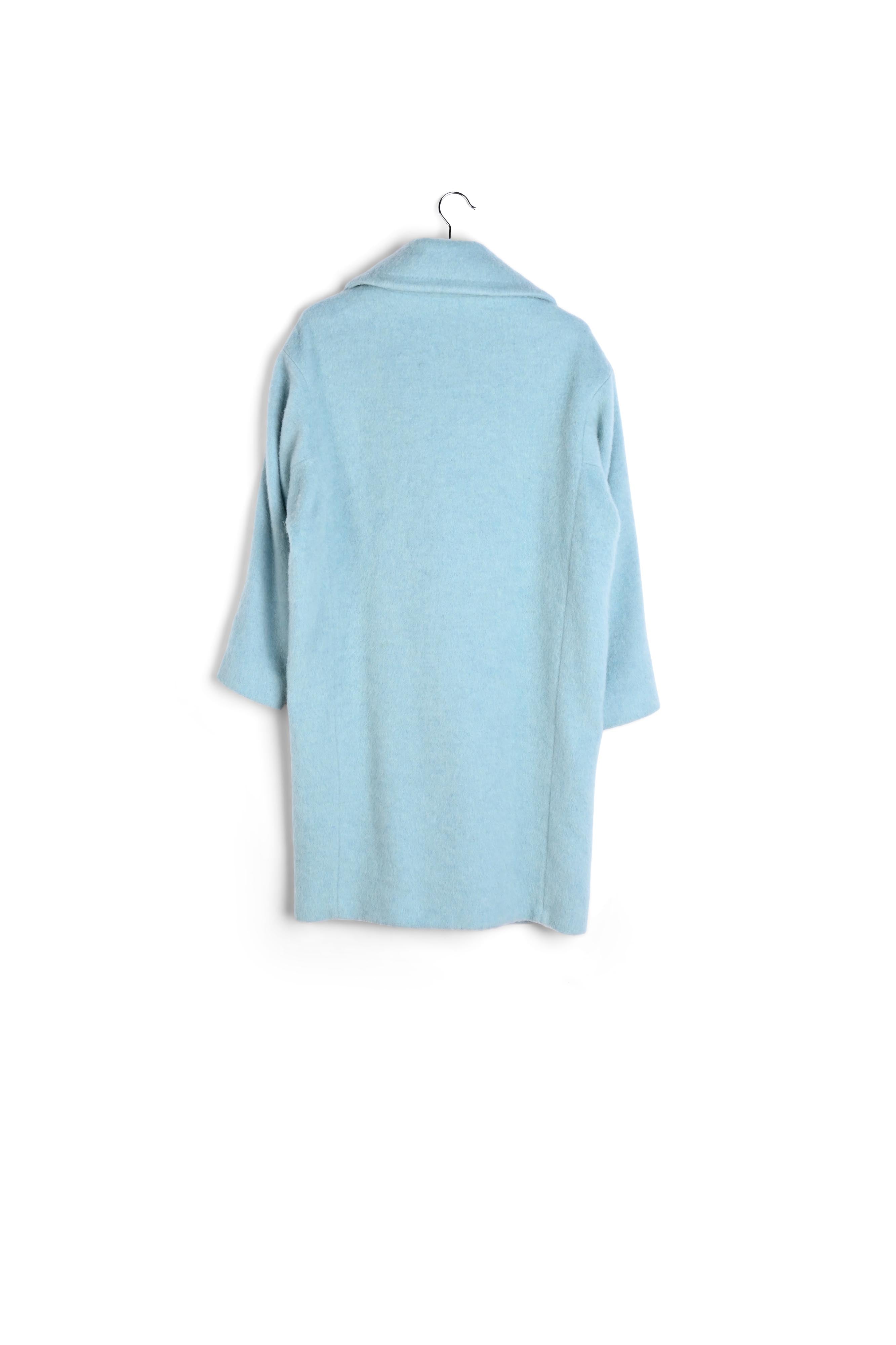 Manteau oversize bleu clair en laine recyclée RE—SSENTIEL | Essentiel second hand