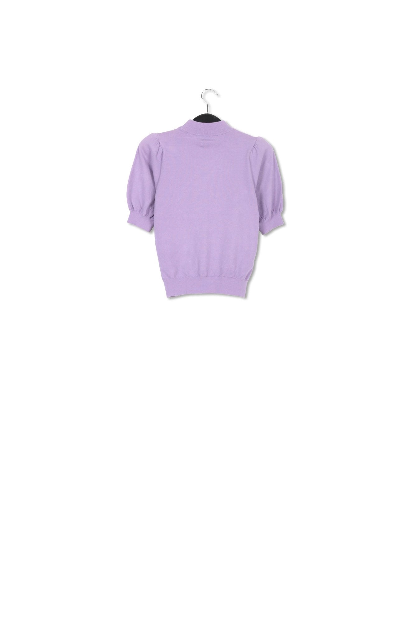 Lilac short-sleeved sweater with puffed shoulders RE—SSENTIEL | Essentiel second hand