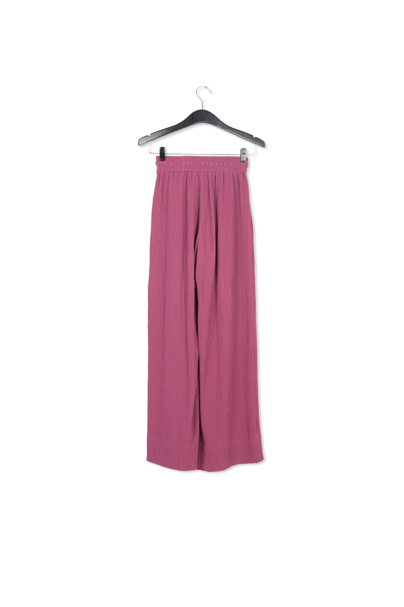 Purple wide-leg seersucker pants RE—SSENTIEL | Essentiel second hand