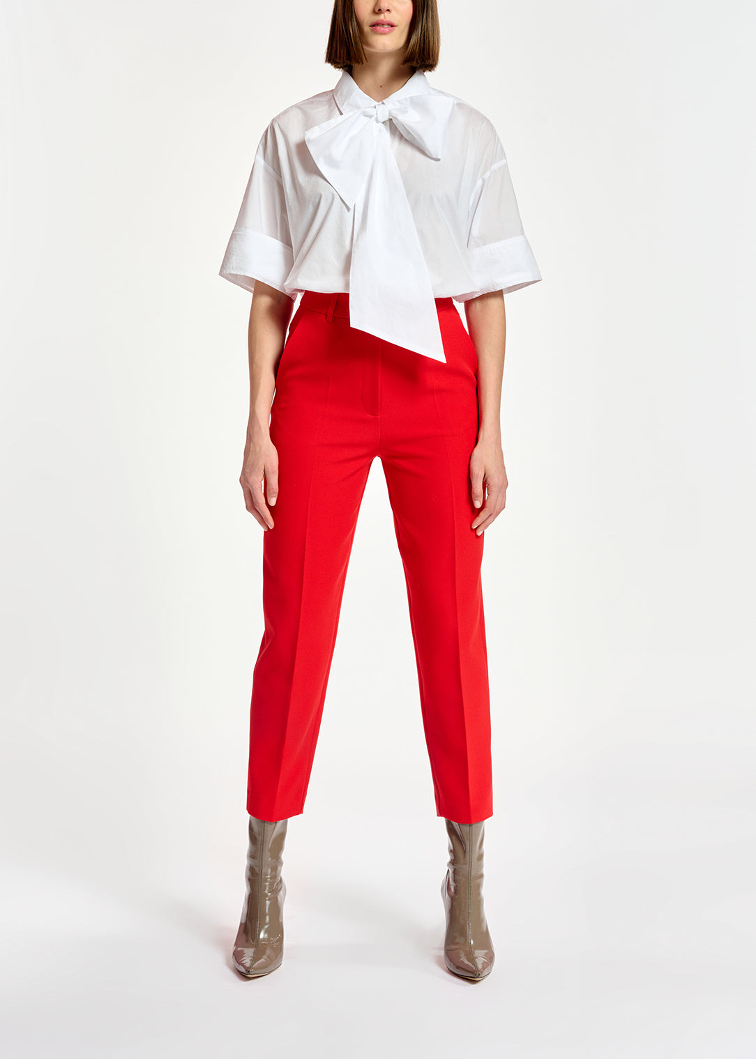 Rode broek met smal toelopende pijpen RE—SSENTIEL | Essentiel second hand