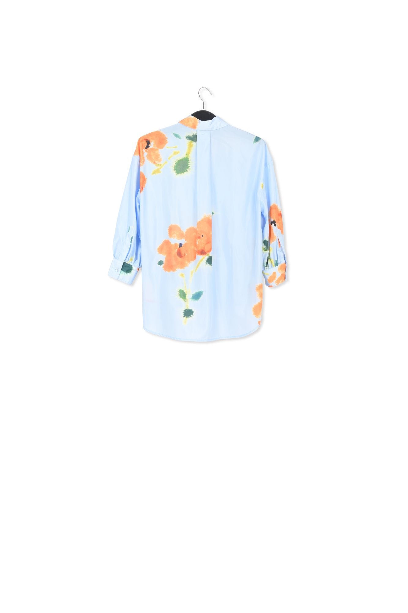 Blue loose-fit shirt with floral print RE—SSENTIEL | Essentiel second hand