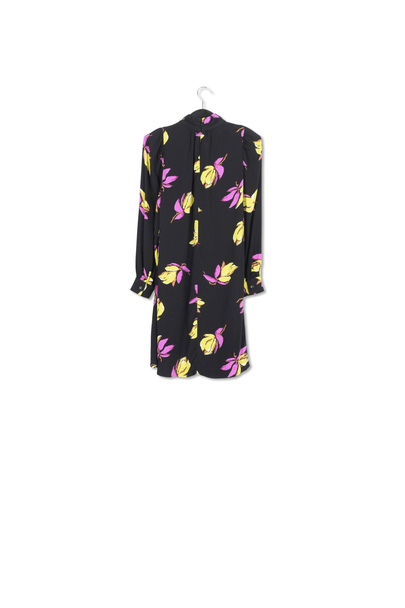 Black floral-printed mini dress RE—SSENTIEL | Essentiel second hand