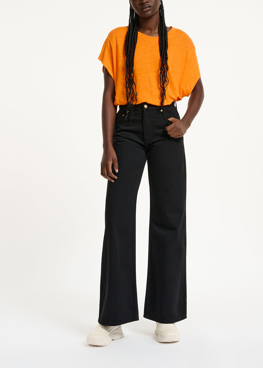 Black denim straight-leg jeans RE—SSENTIEL | Essentiel second hand