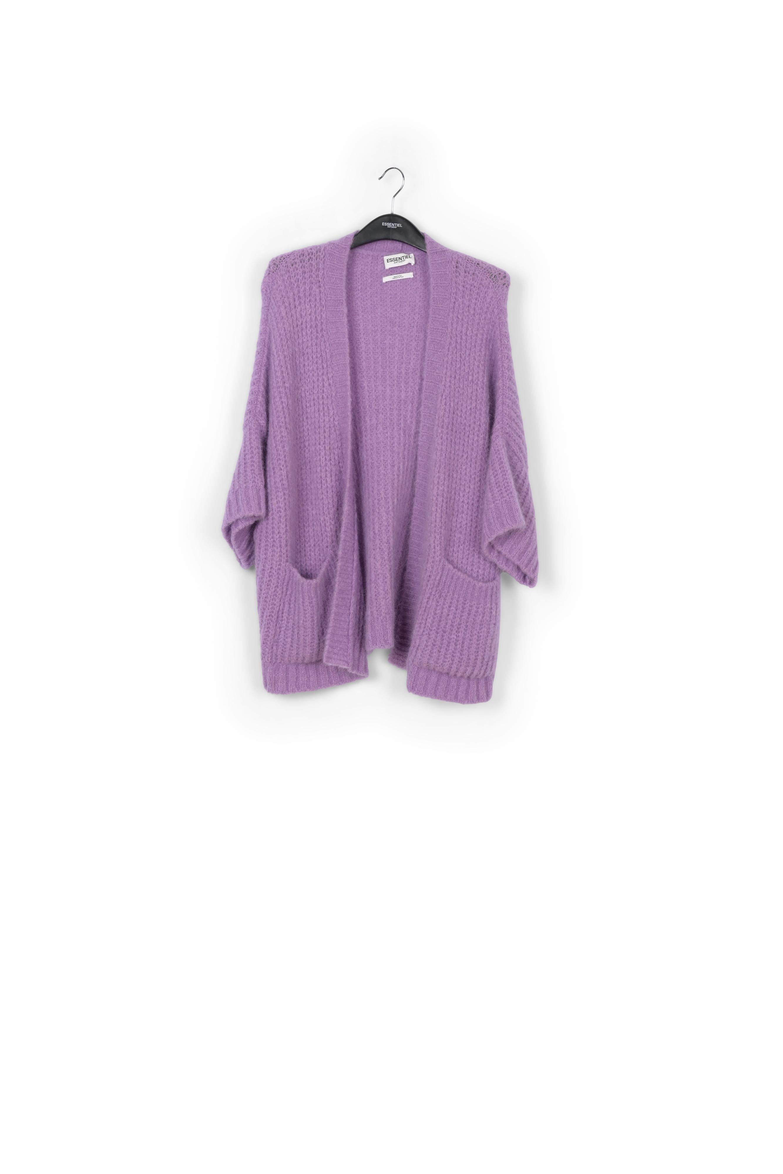Cardigan mauve à coupe boxy RE—SSENTIEL | Essentiel second hand