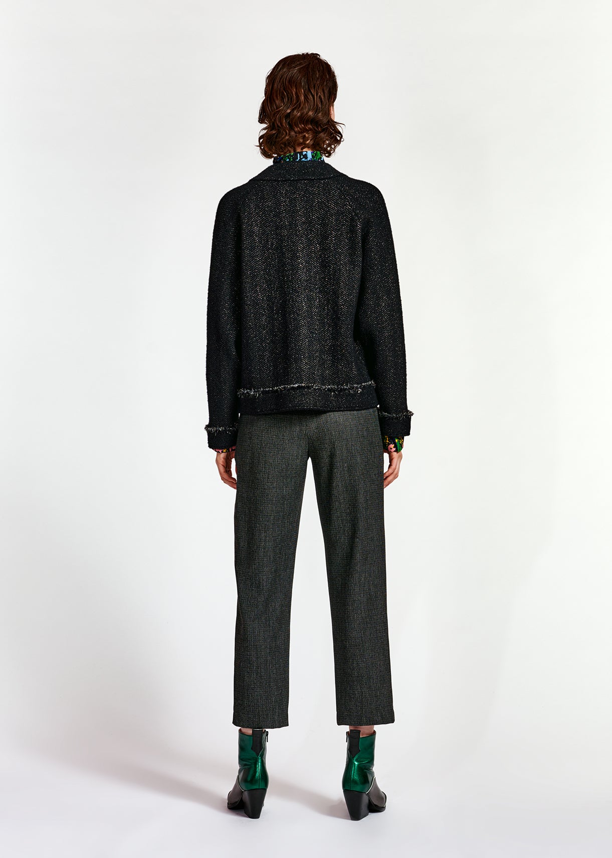 Courte veste noire tricotée au lurex RE—SSENTIEL | Essentiel second hand