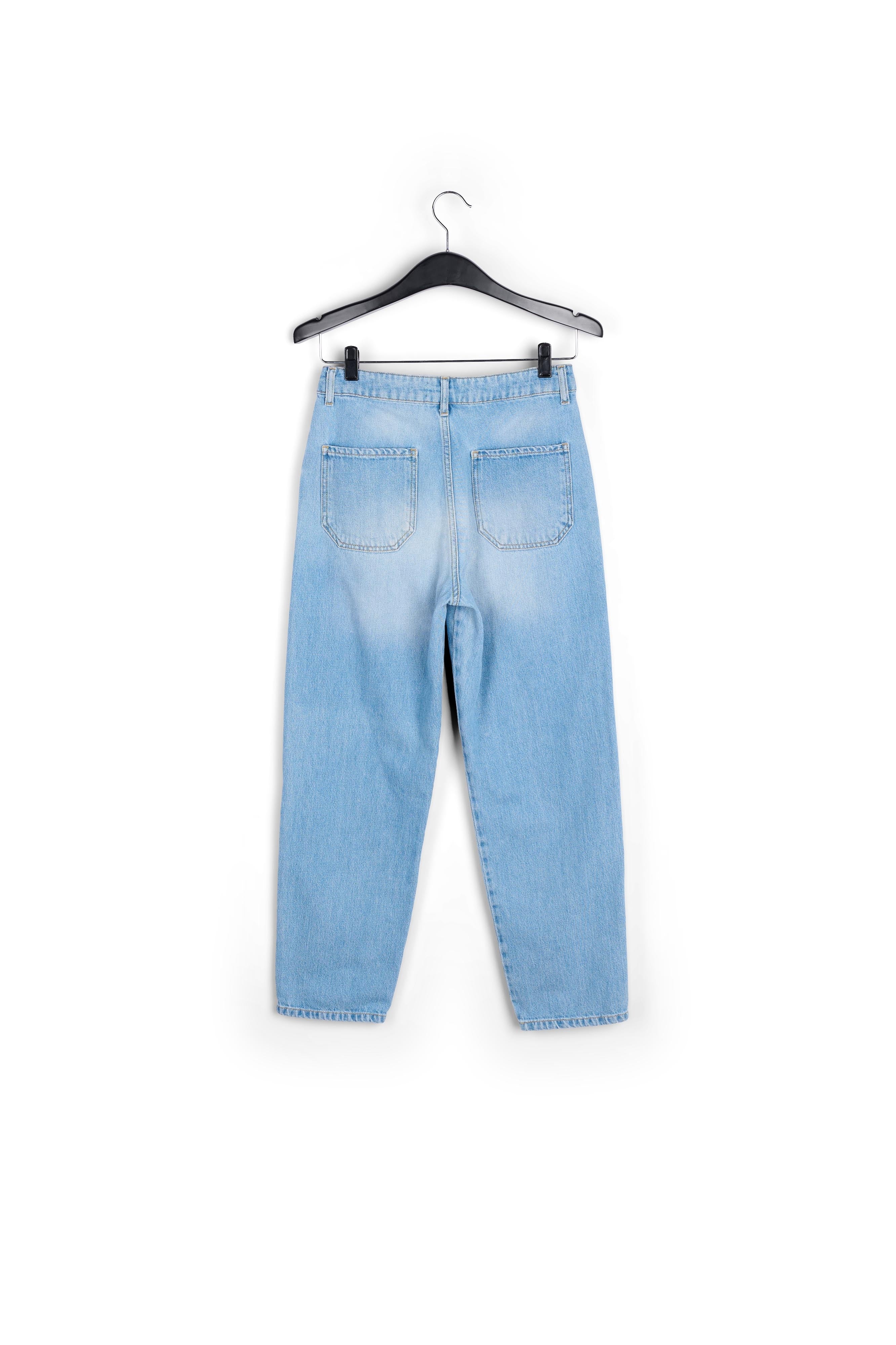 Jean boyfriend court taille haute en coton bleu RE—SSENTIEL | Essentiel second hand