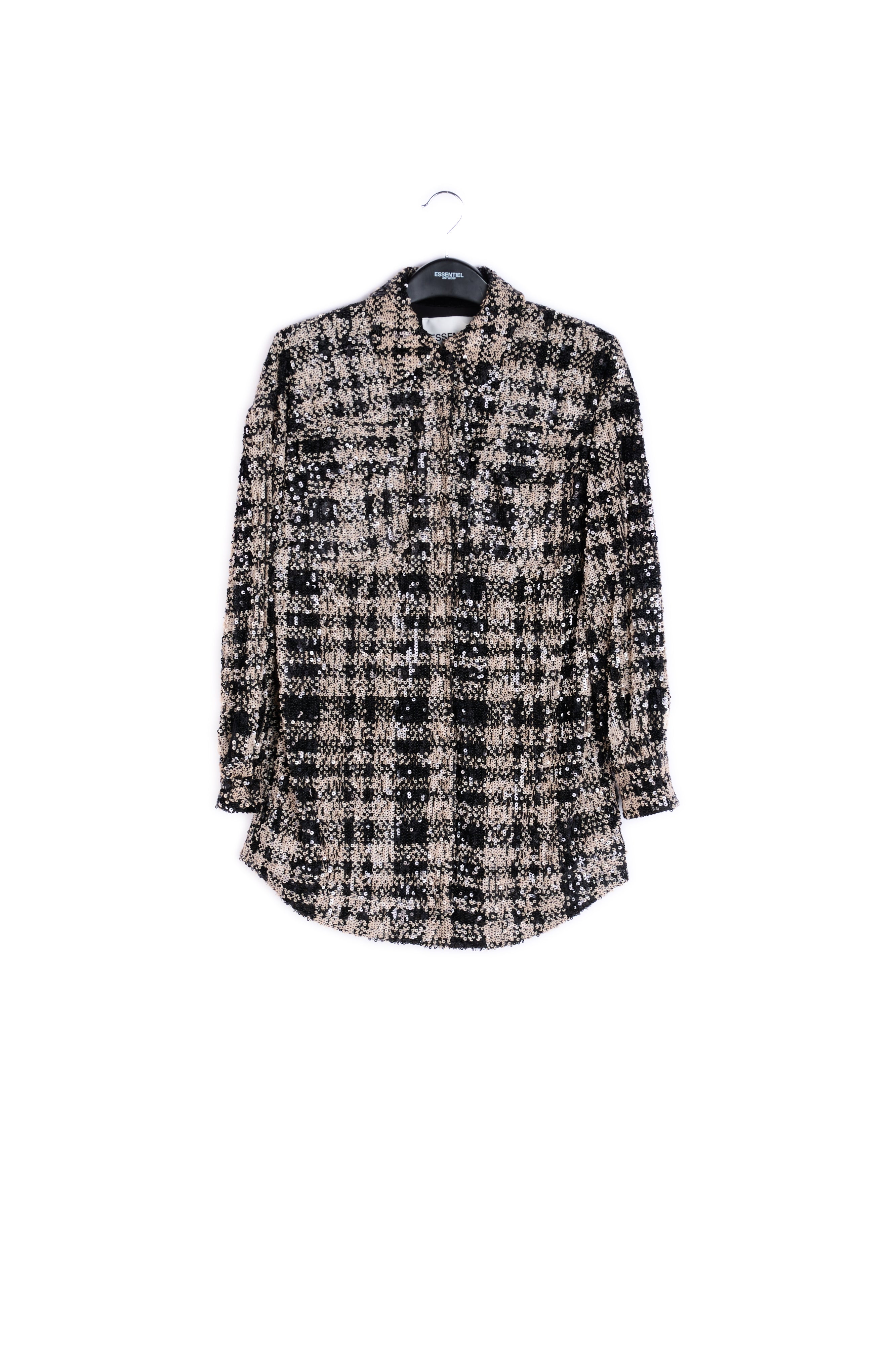 Black and white sequined overshirt RE—SSENTIEL | Essentiel second hand