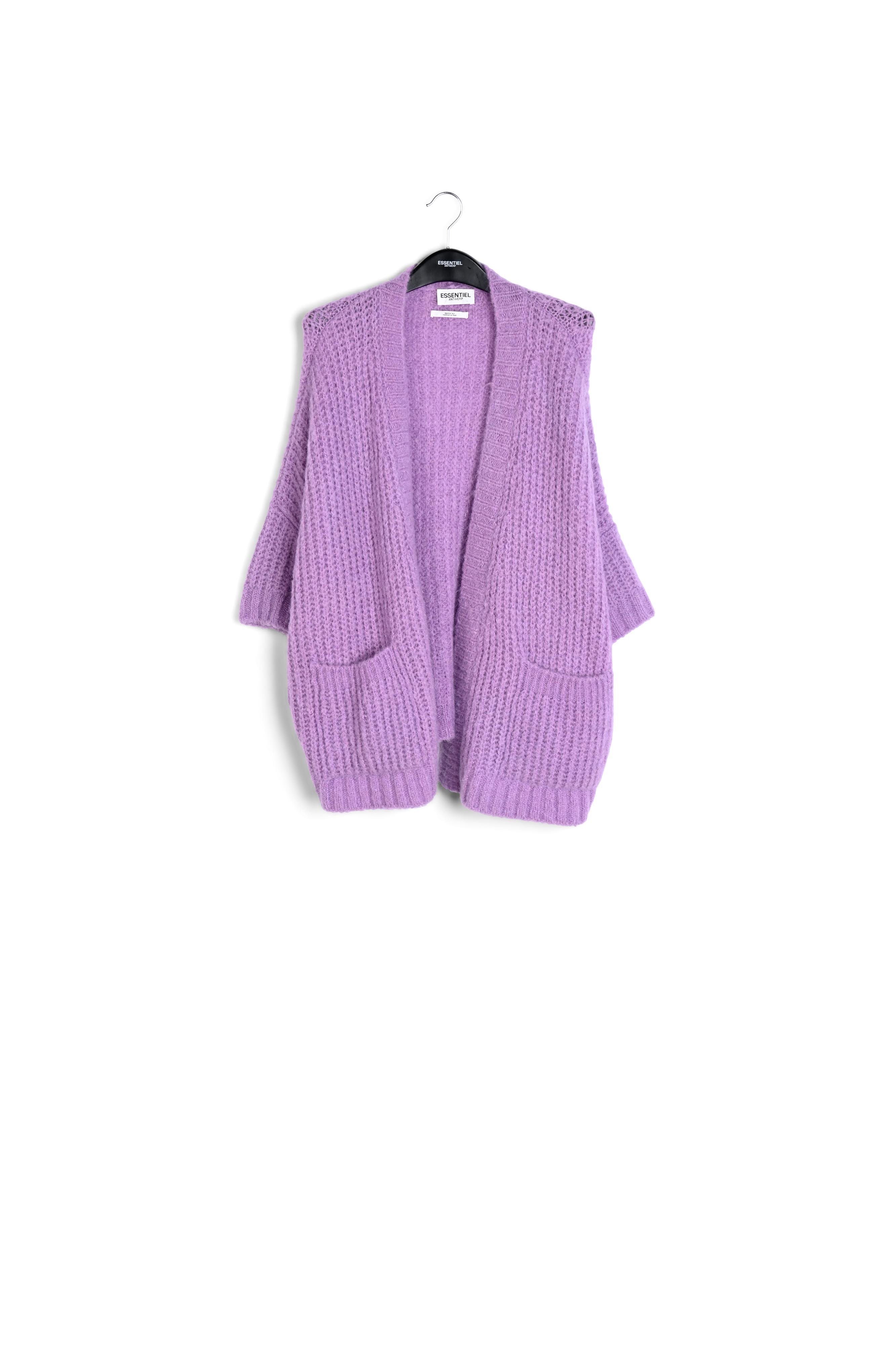 Cardigan mauve à coupe boxy RE—SSENTIEL | Essentiel second hand