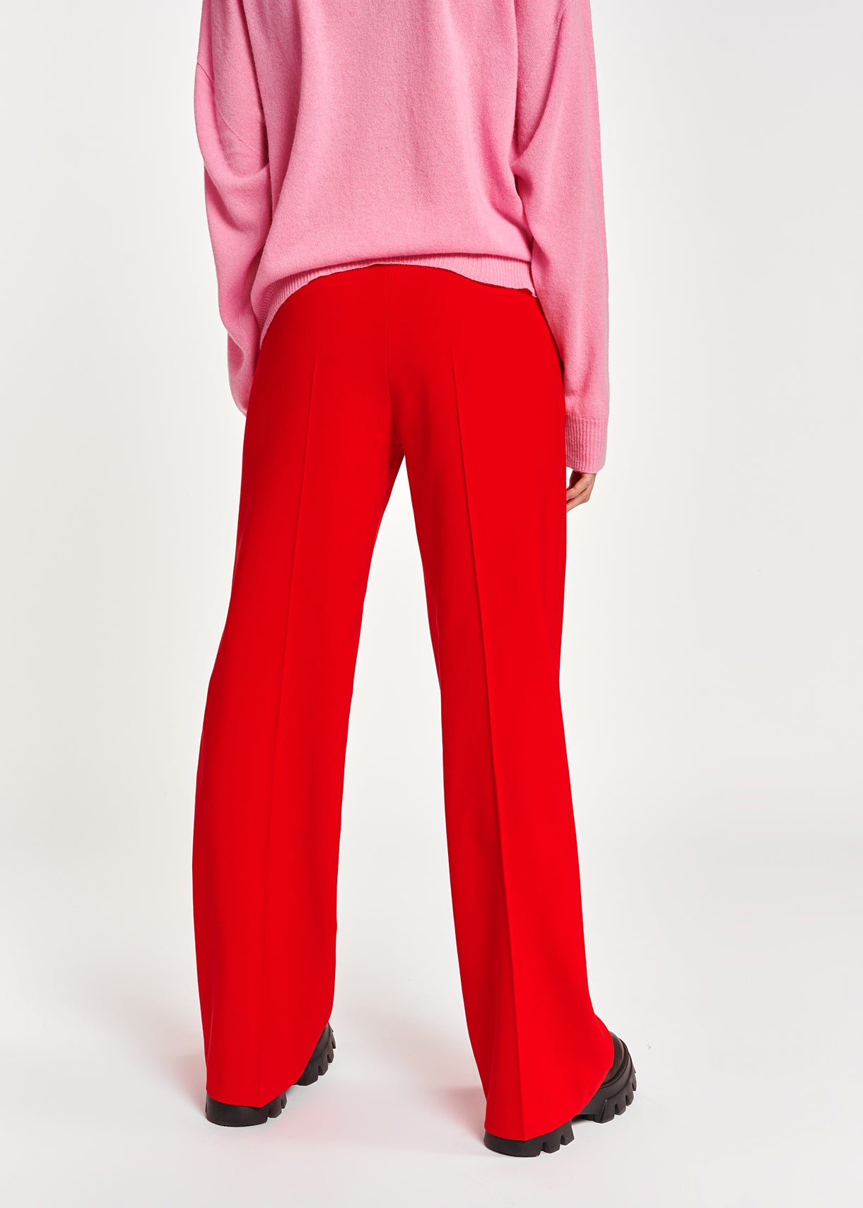 Red wide-leg high waist pants RE—SSENTIEL | Essentiel second hand