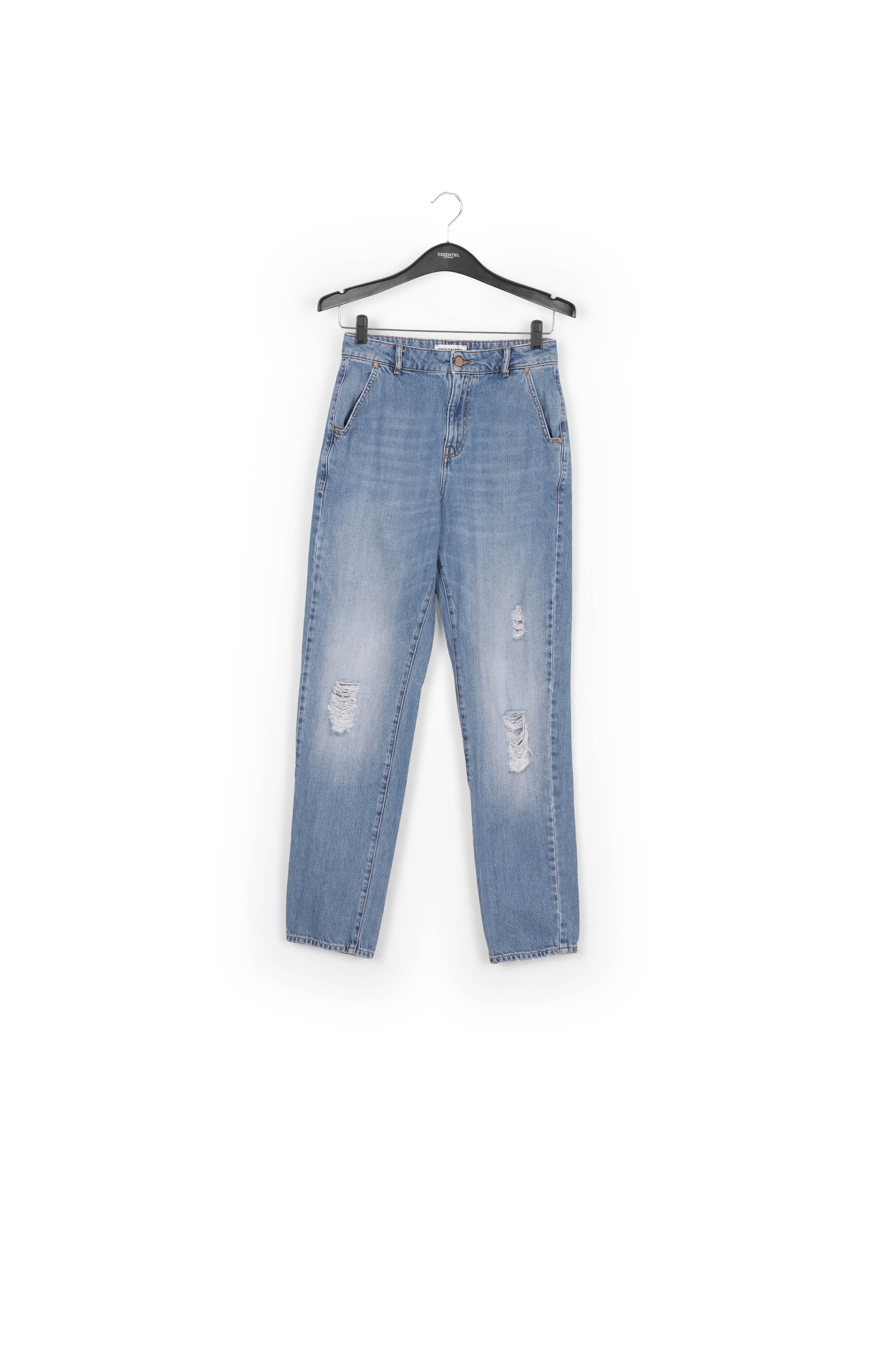 Jean bleu foncé délavé à taille haute RE—SSENTIEL | Essentiel second hand