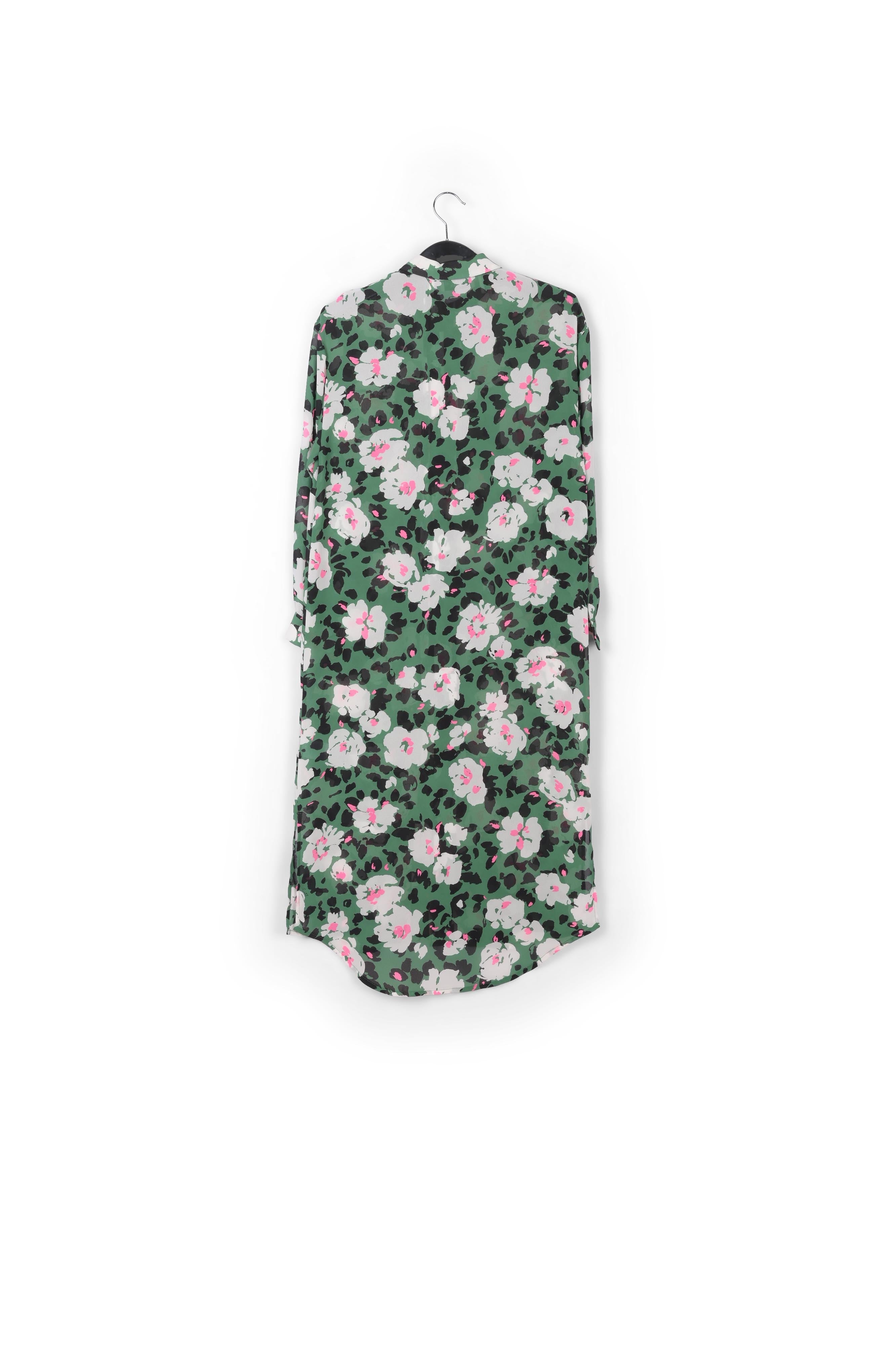 Robe chemise verte à imprimé floral RE—SSENTIEL | Essentiel second hand