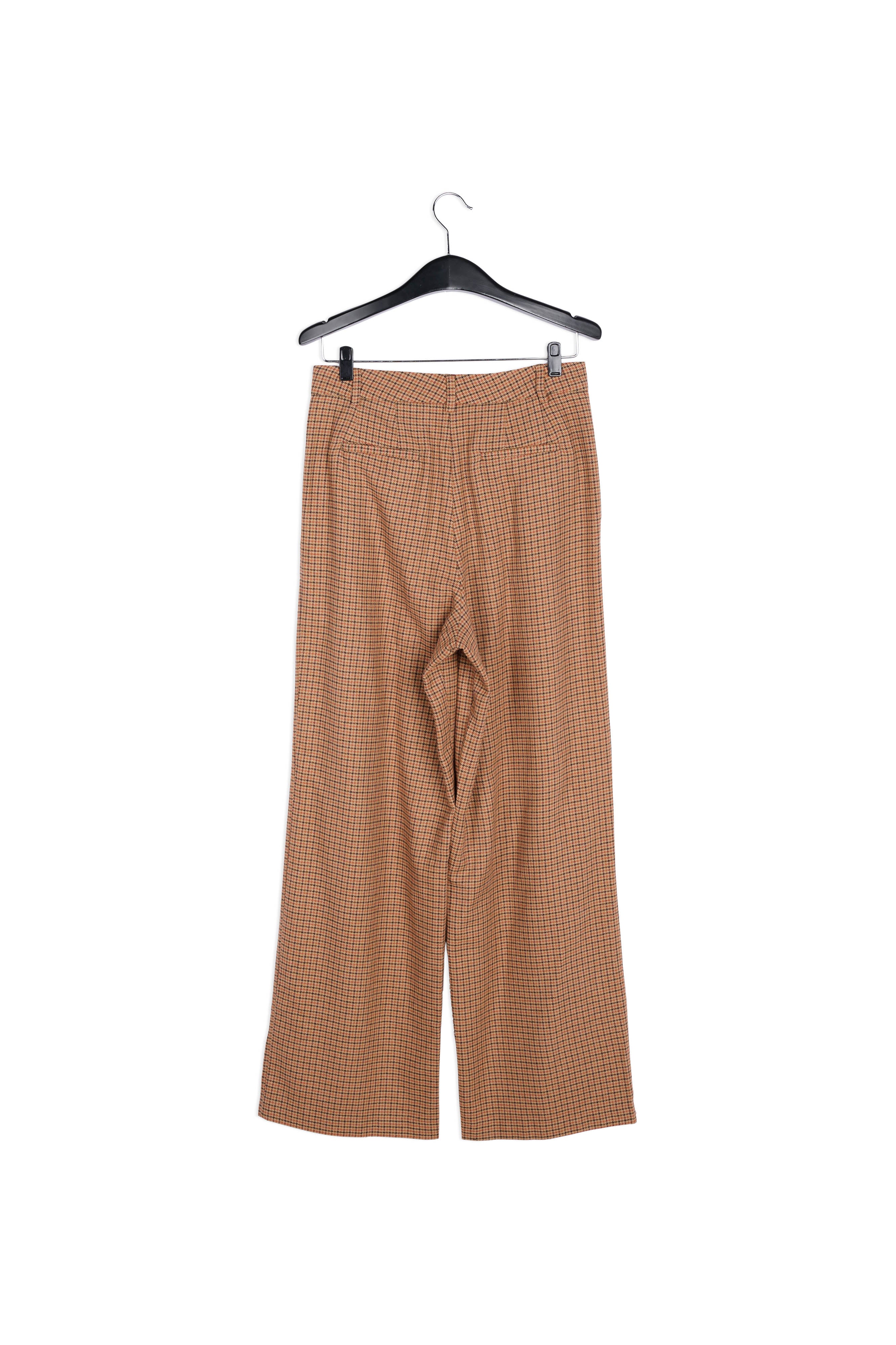 Brown checked wide-leg pants RE—SSENTIEL | Essentiel second hand