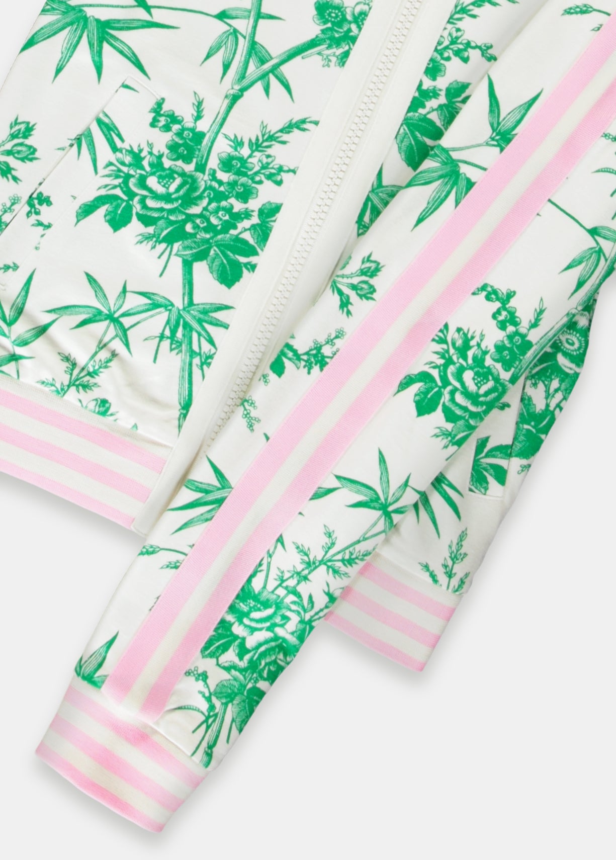 Classic green and white print tracksuit jacket RE—SSENTIEL | Essentiel second hand