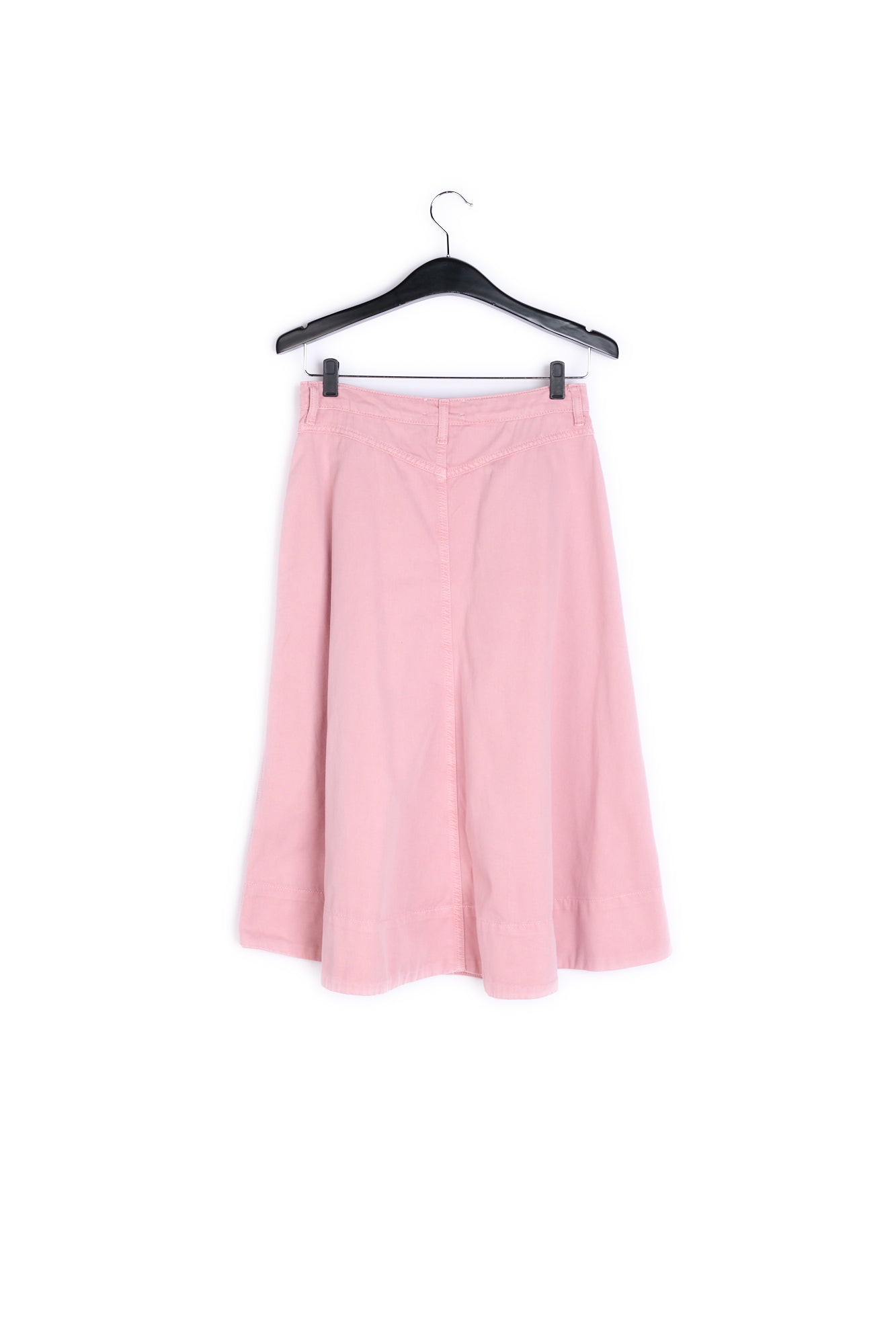 Dusty pink cotton pleated midi skirt RE—SSENTIEL | Essentiel second hand