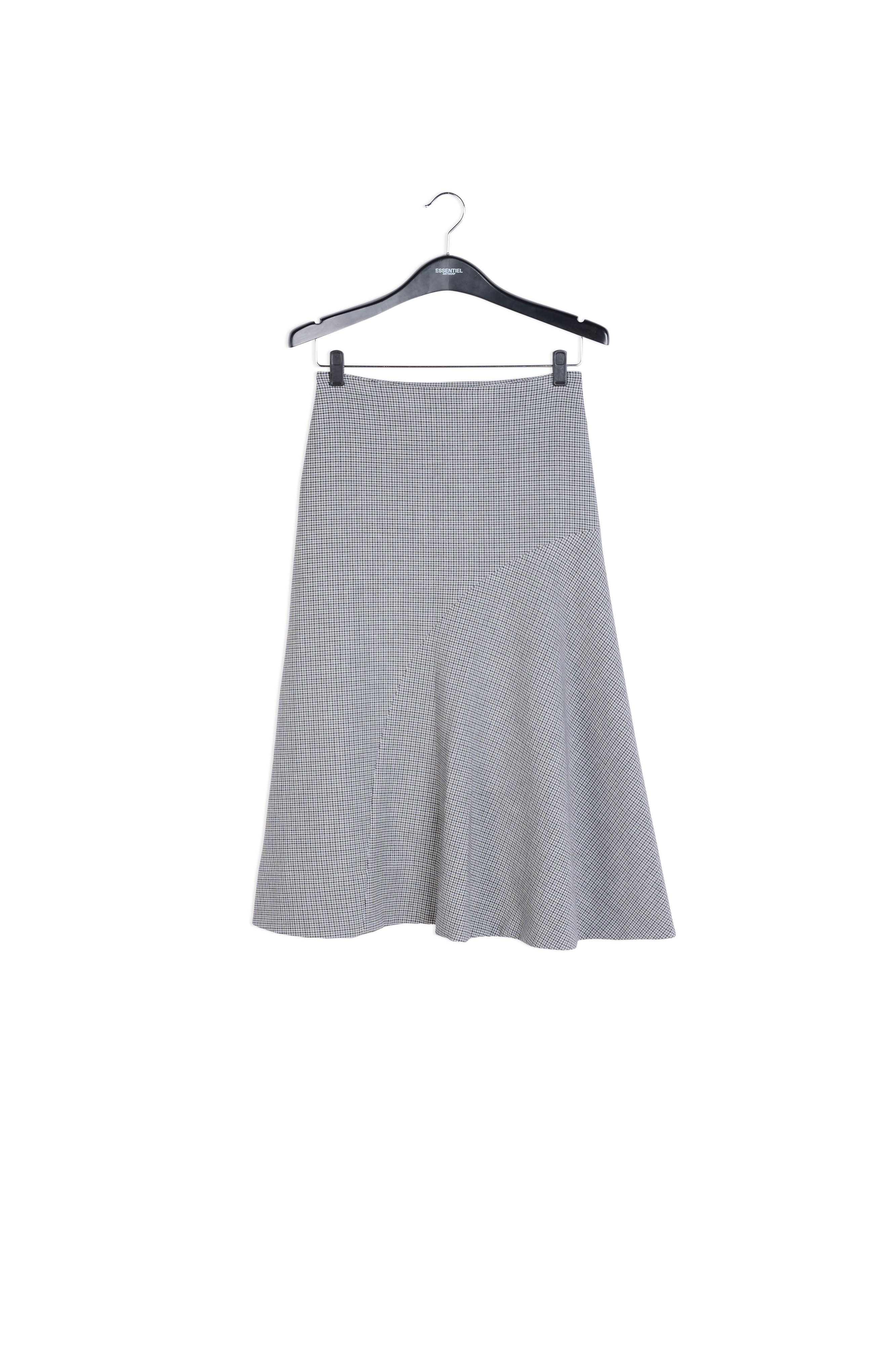 Grey houndstooth midi skirt RE—SSENTIEL | Essentiel second hand