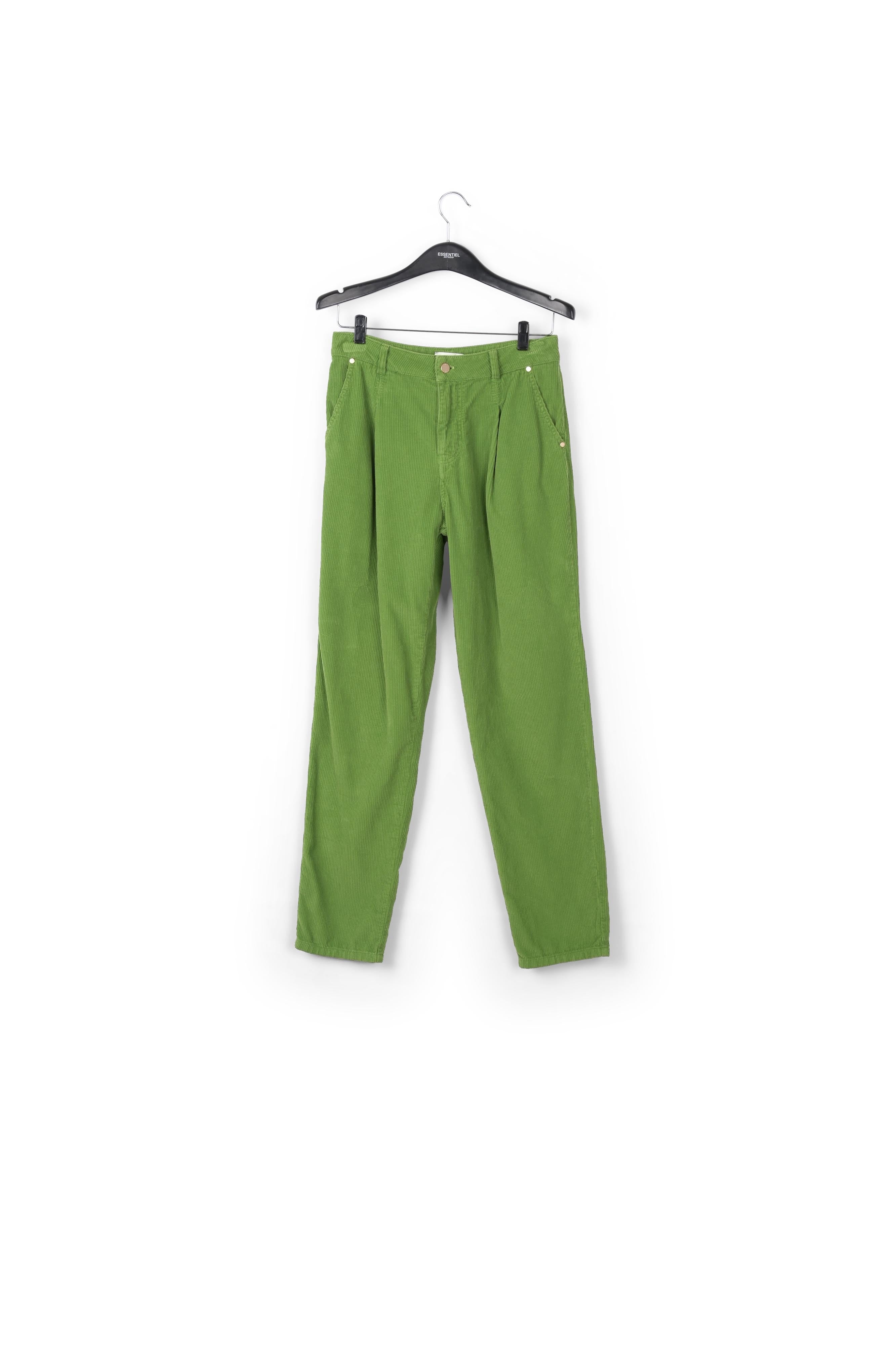 Groene broek van katoenen fluweel RE—SSENTIEL | Essentiel second hand