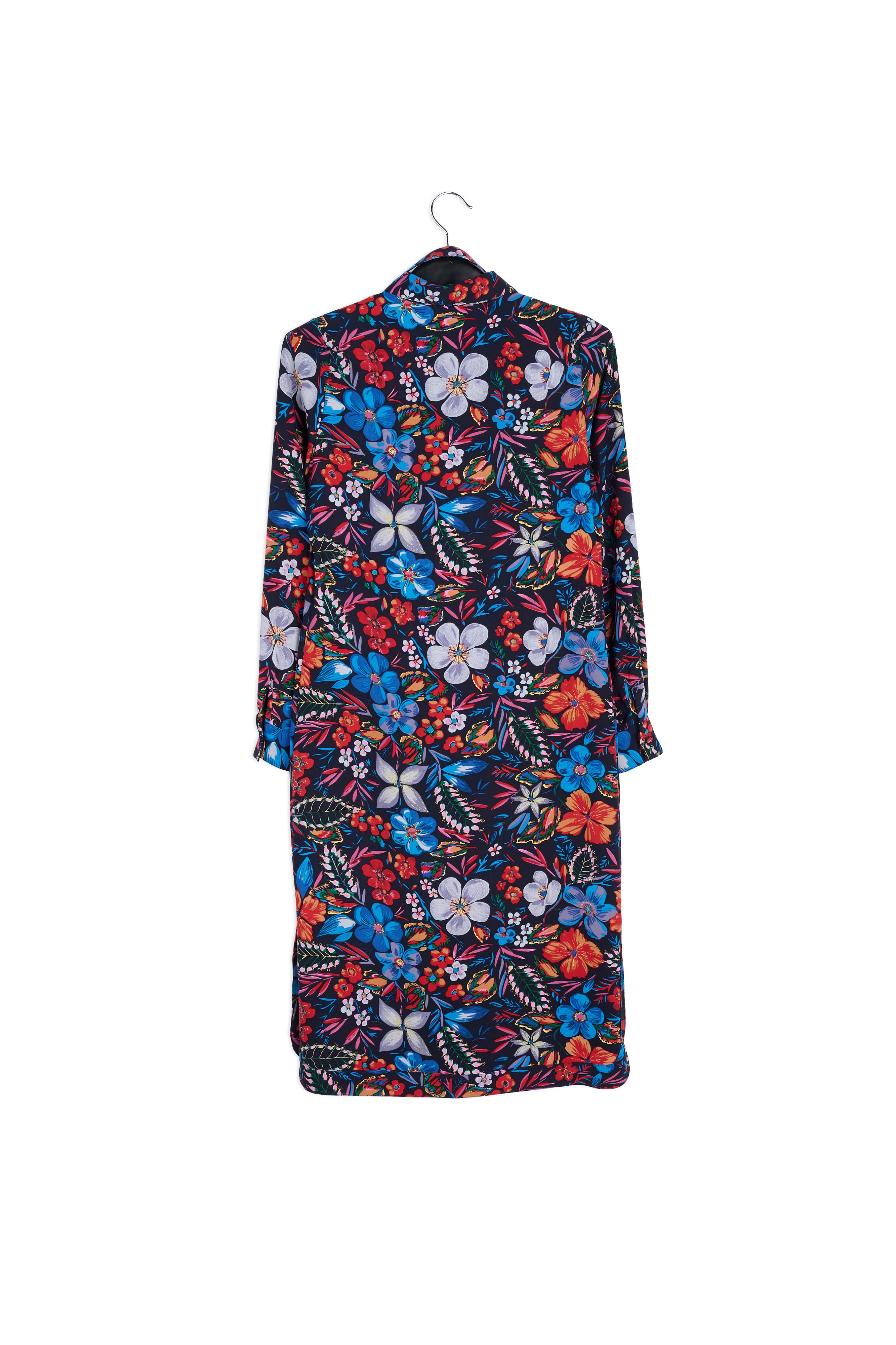 Dark blue floral shirt dress RE—SSENTIEL | Essentiel second hand