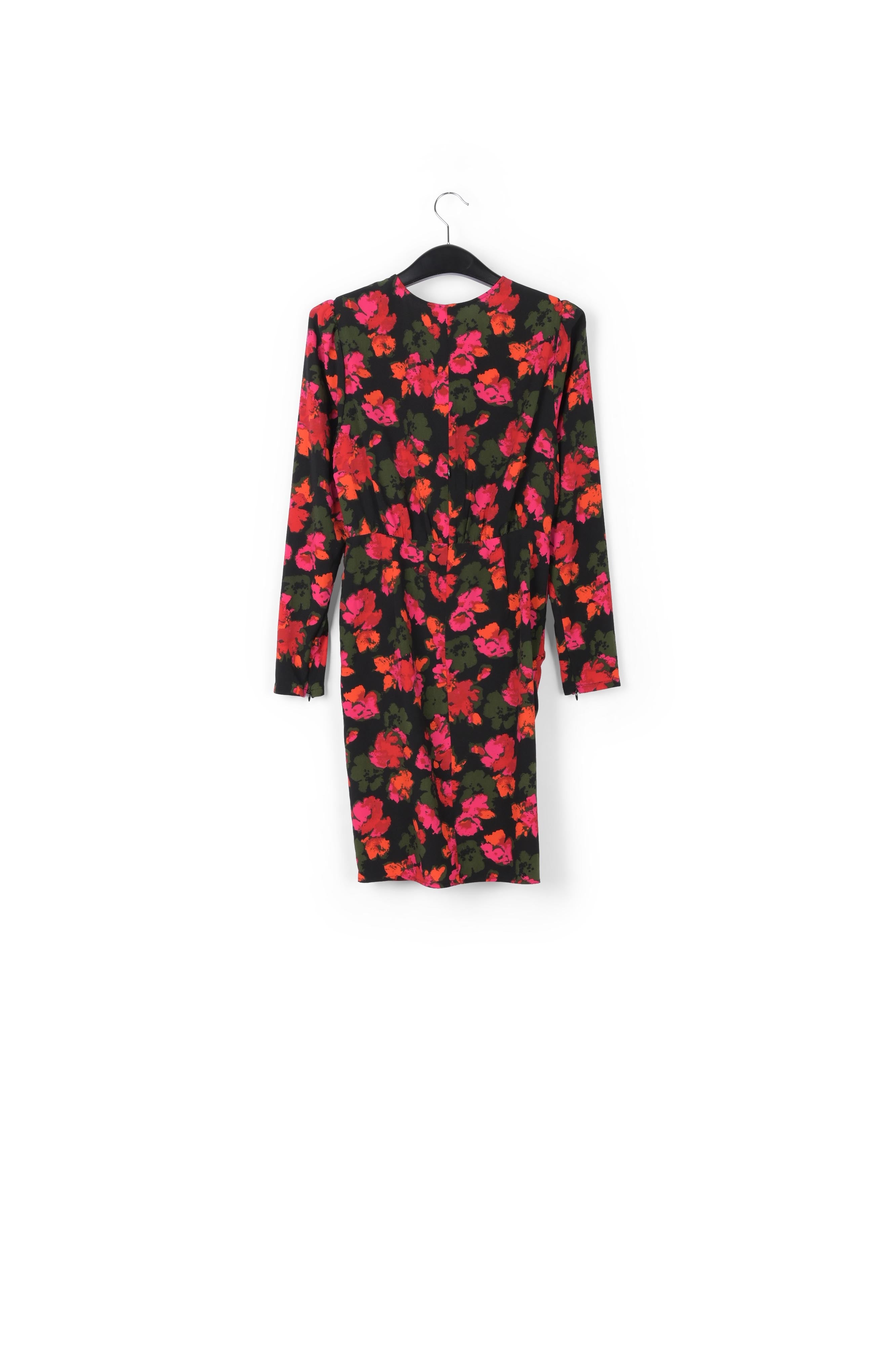 Black and red wrap effect midi dress RE—SSENTIEL | Essentiel second hand