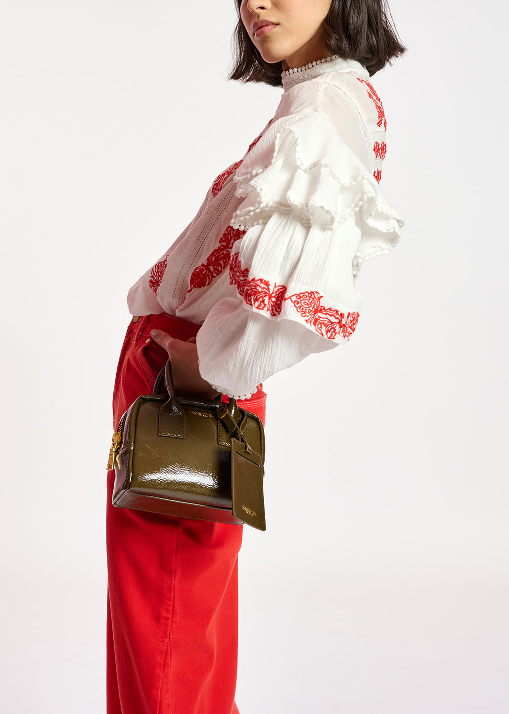 Gebroken witte top met volants en kant RE—SSENTIEL | Essentiel second hand