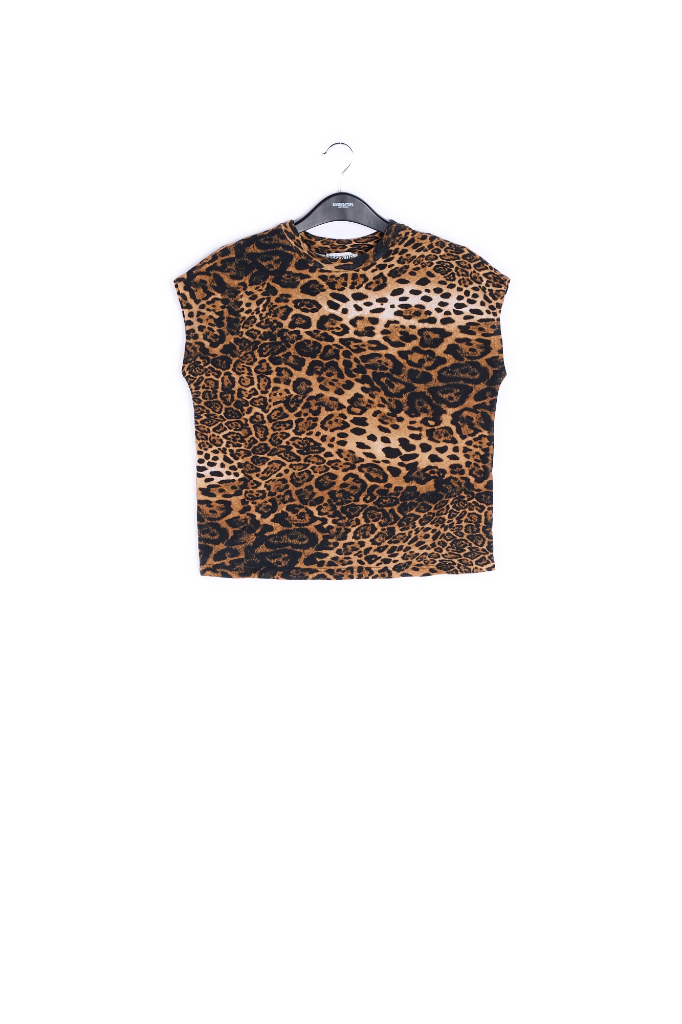 Leopard print organic cotton sleveless top RE—SSENTIEL | Essentiel second hand
