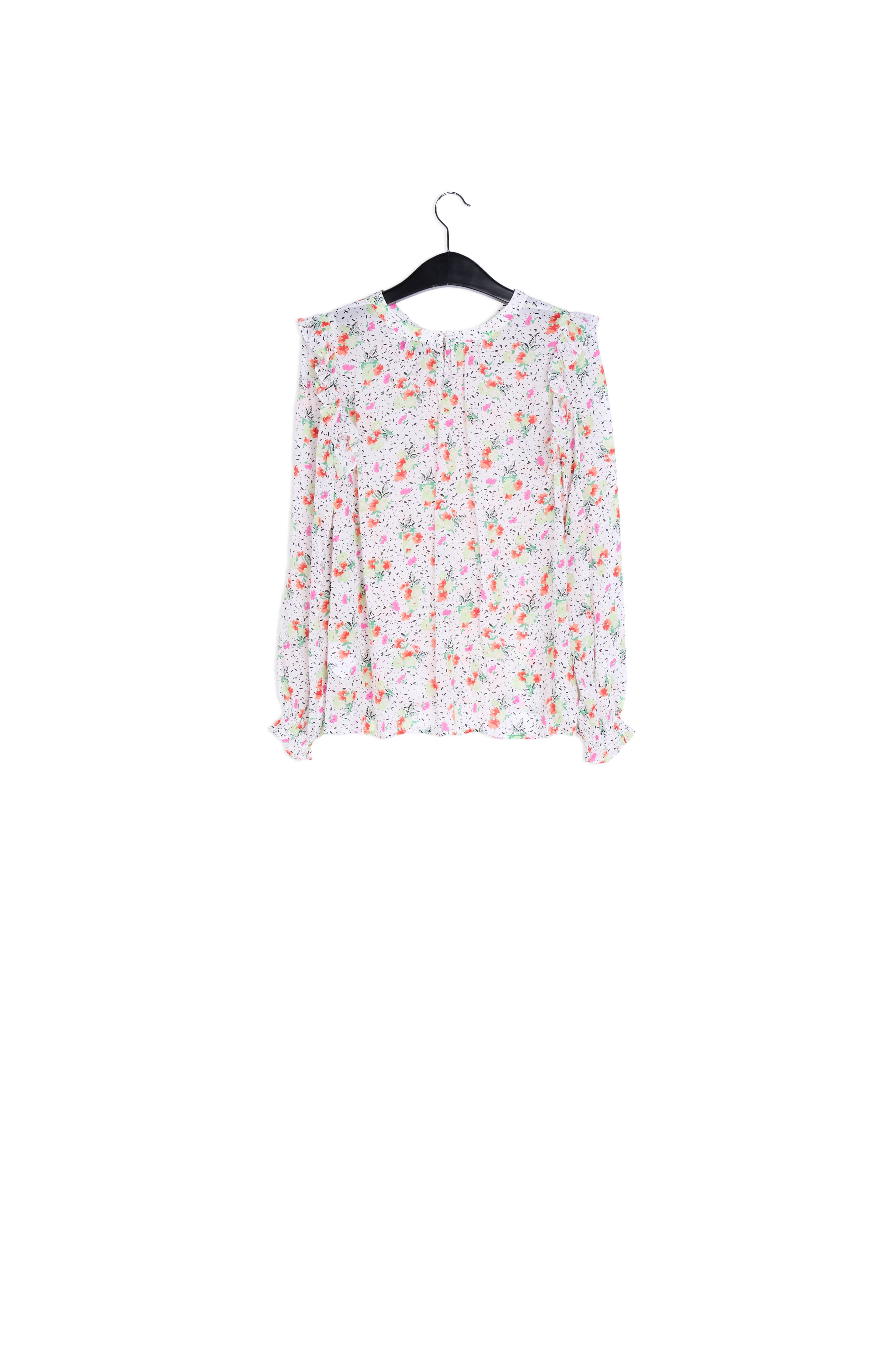 Top blanc cassé fleuri à ruches RE—SSENTIEL | Essentiel second hand