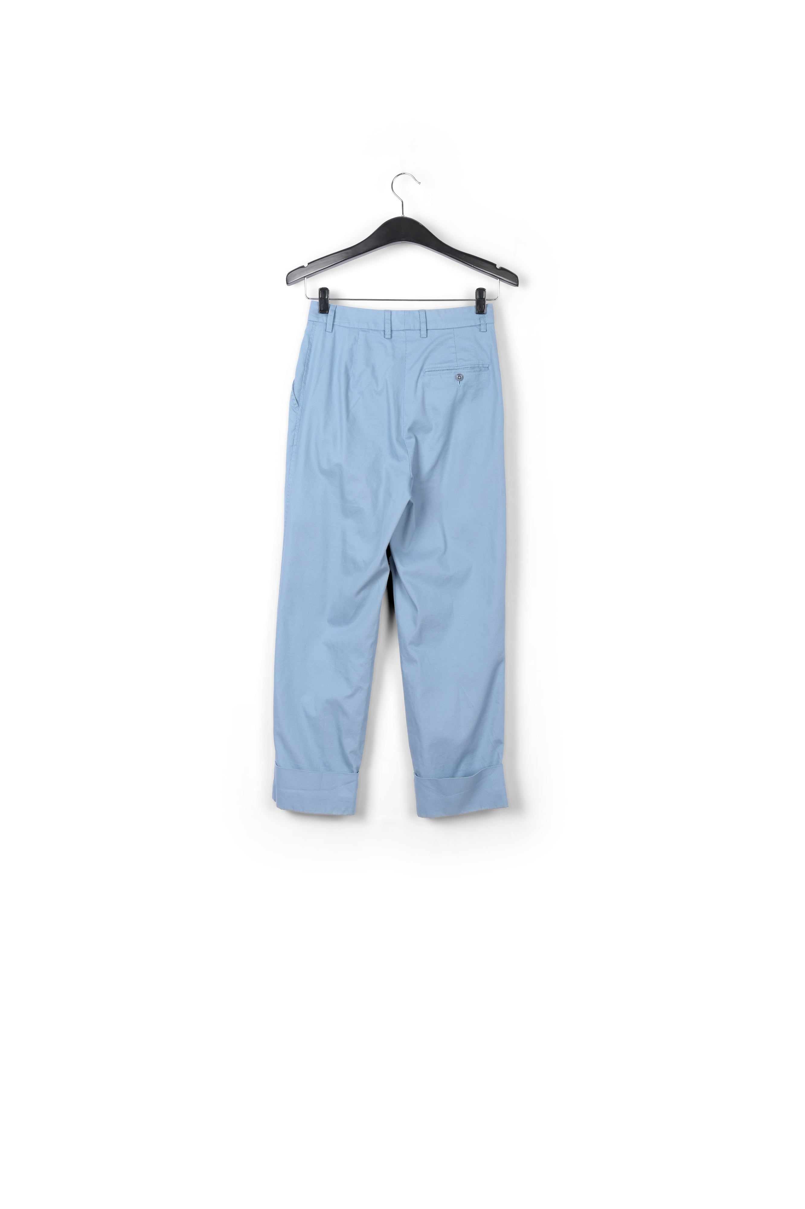 Pantalon bleu pâle aux jambes droites en coton mélangé RE—SSENTIEL | Essentiel second hand